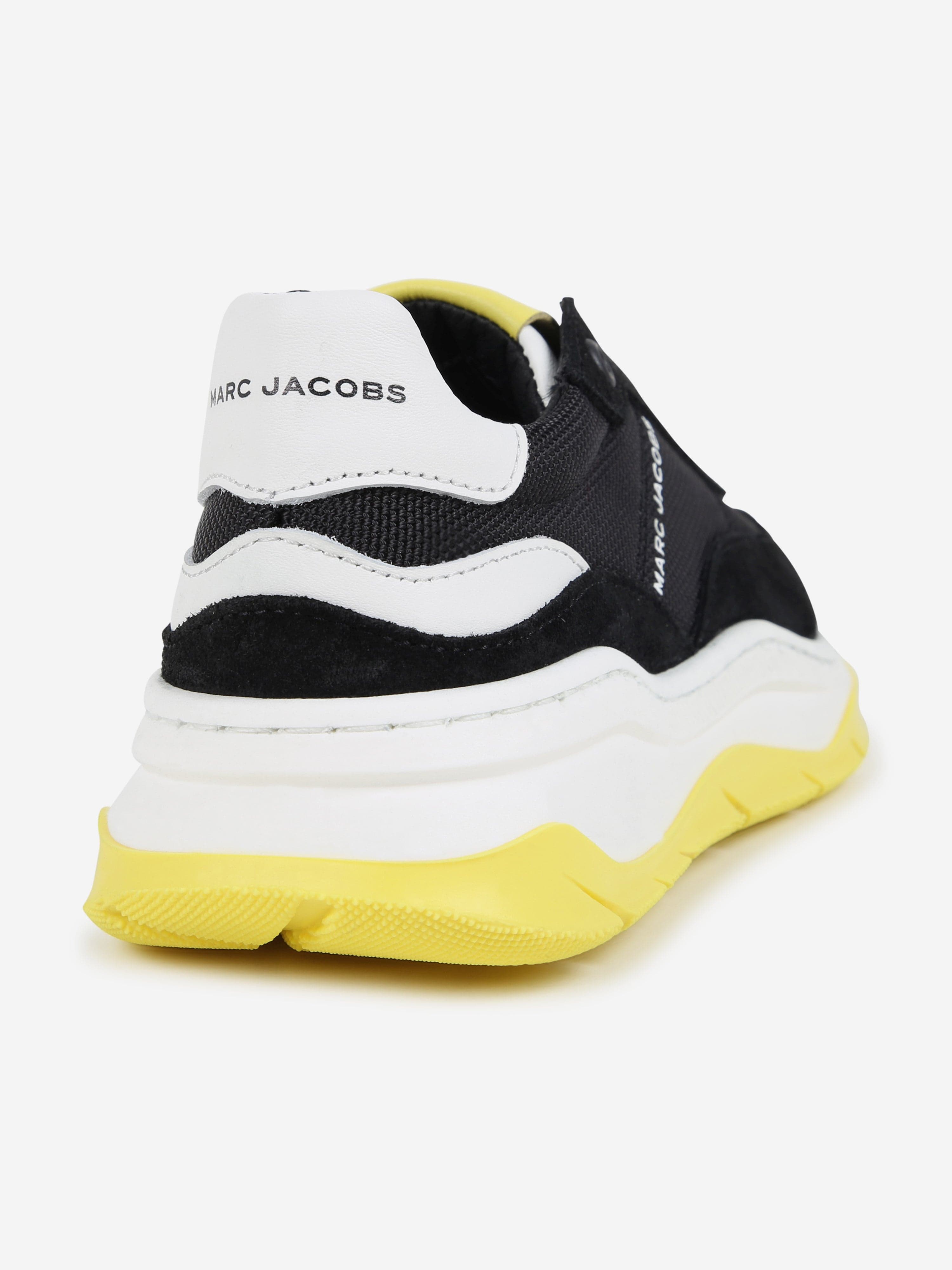 MARC JACOBS Kids Leather Logo Trainers in Black