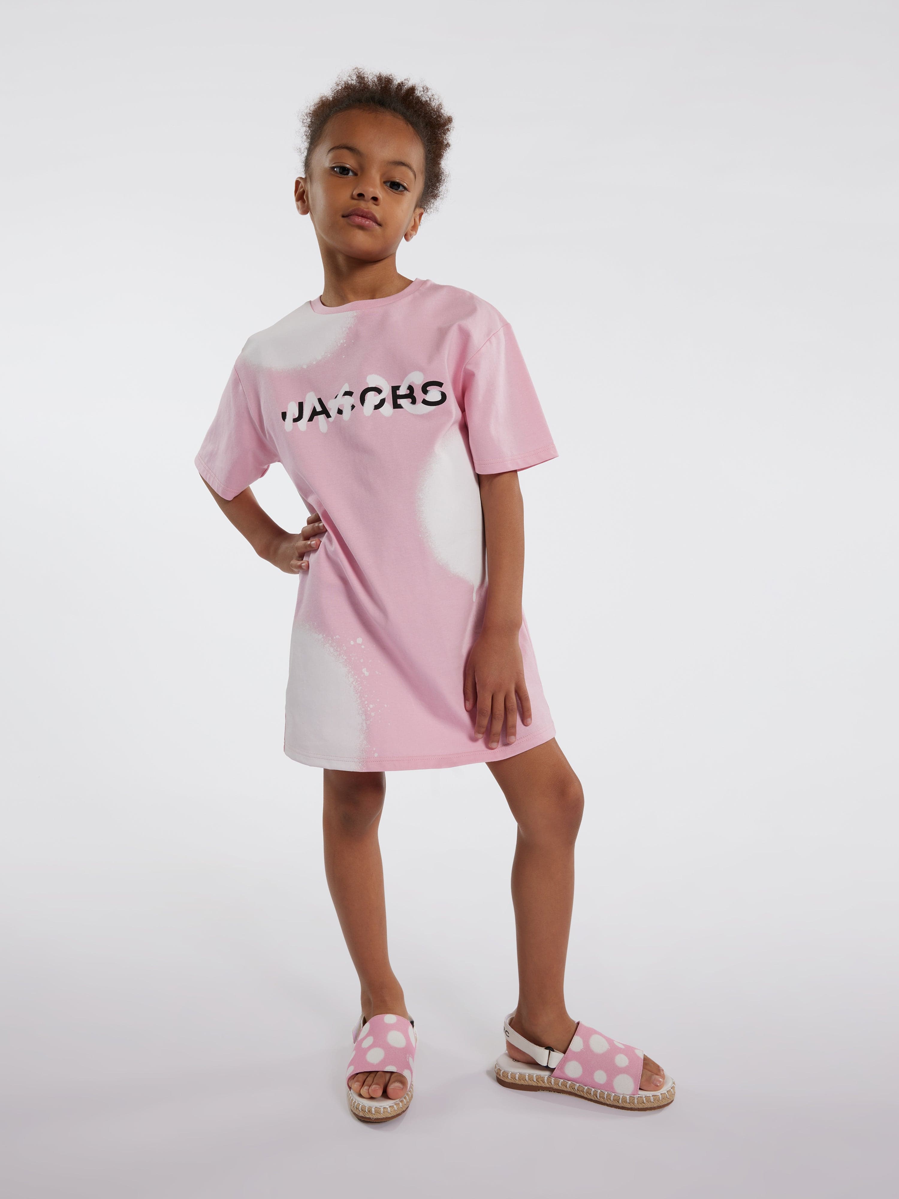 MARC JACOBS Girls Spray Spots T-Shirt Dress in Pink