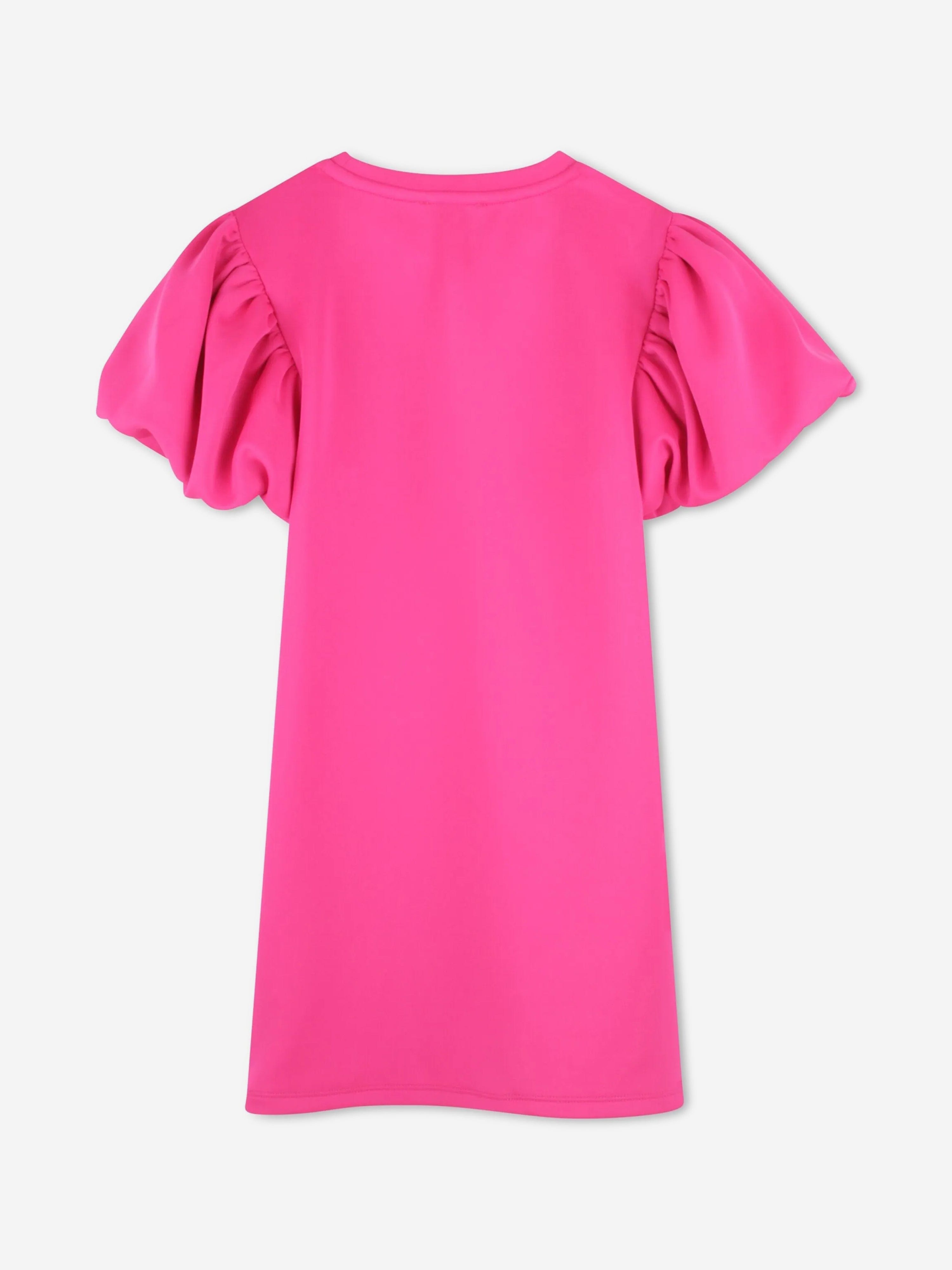 Girls Snapshot Bag Print Dress in Pink