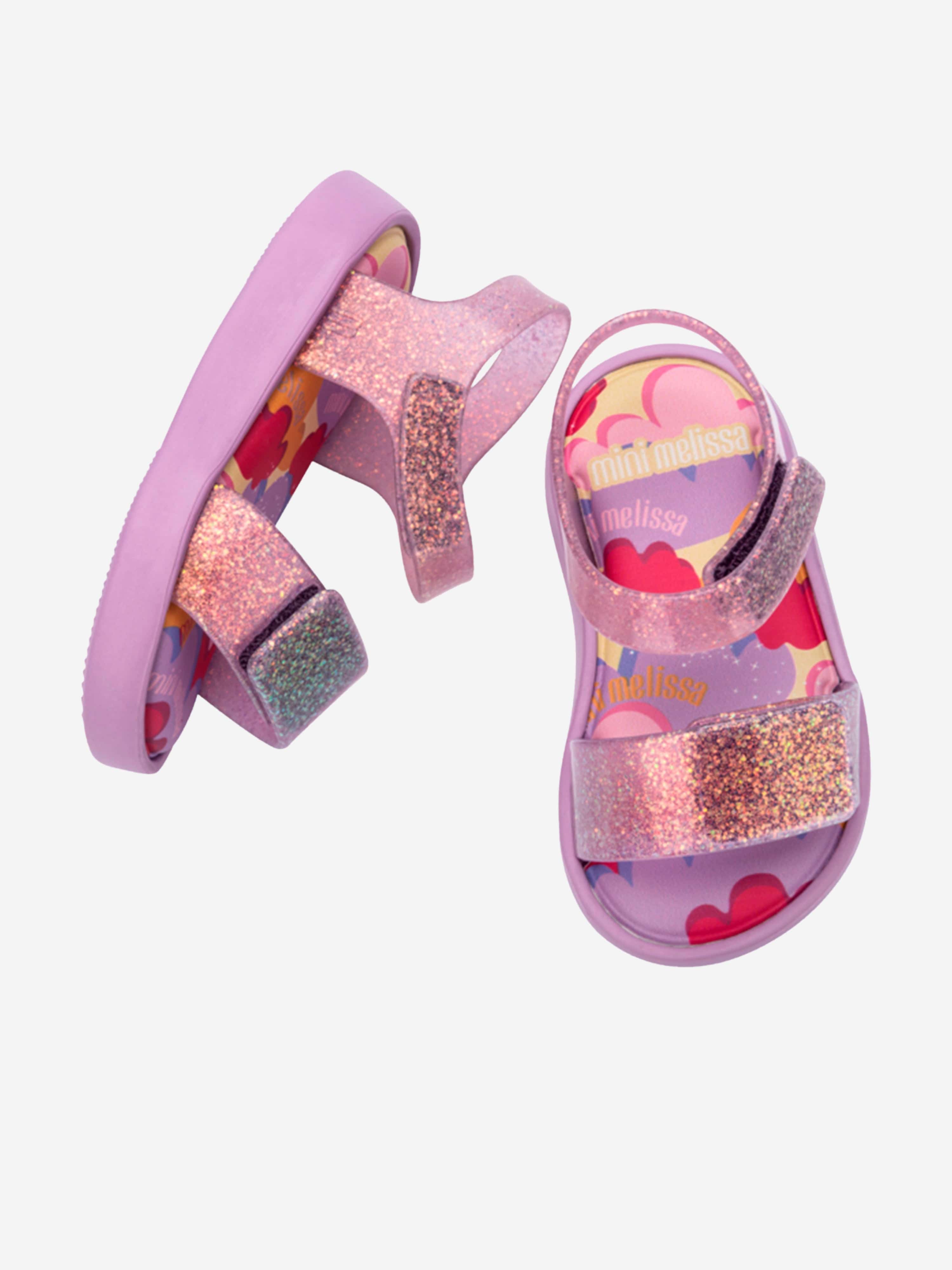 Girls Jump Print Sandals in Purple