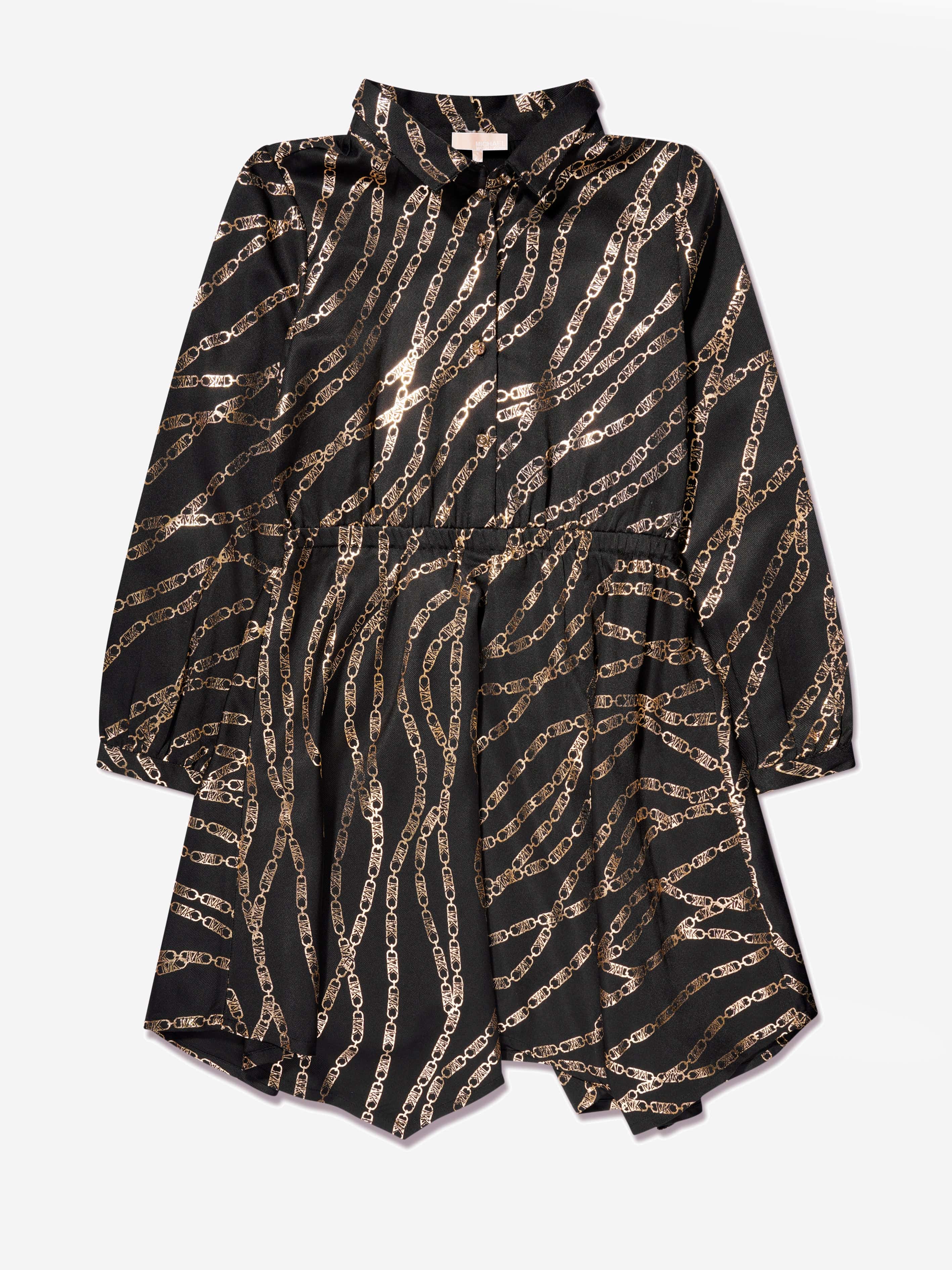 Michael Kors Girls Chain Logo Shirt Dress in Black