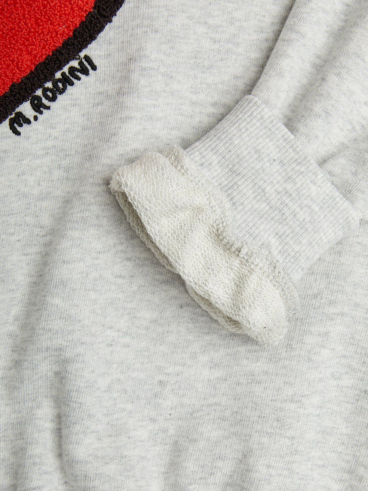 Sweat-shirt en chenille à cœur fléché gris pour fille