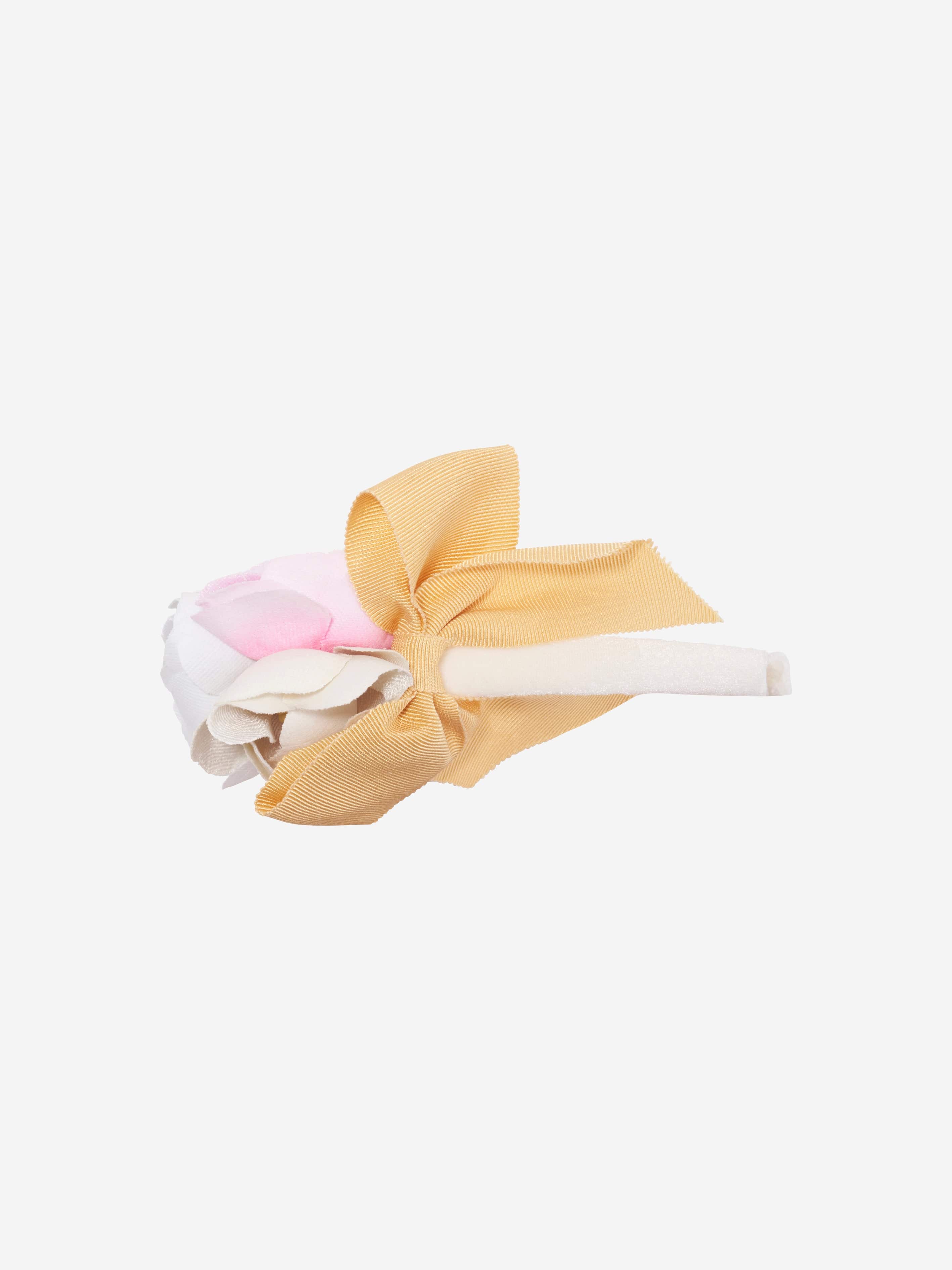Monnalisa Girls Flower Headband in White