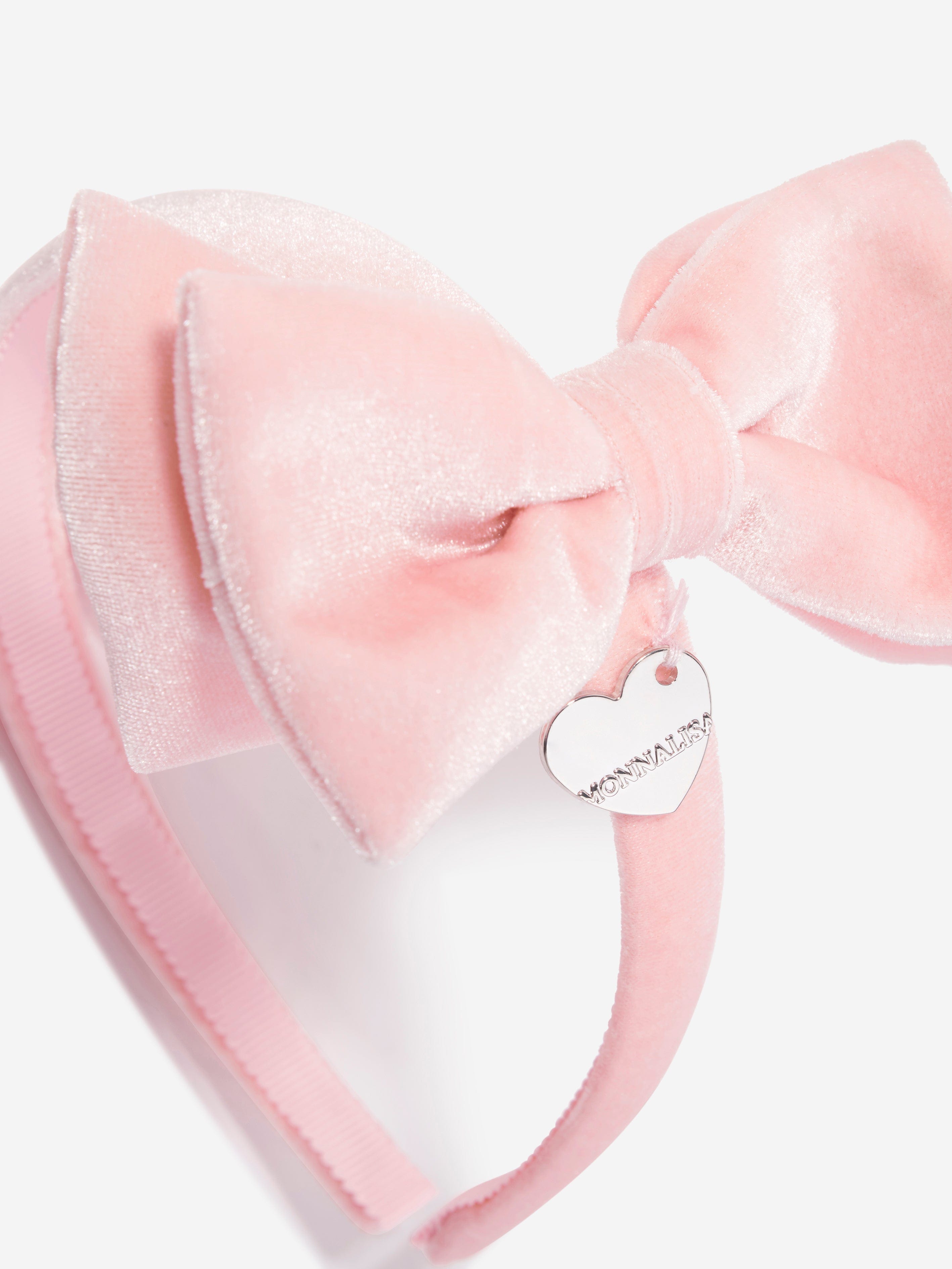 Monnalisa Girls Double Rose Headband in Pink