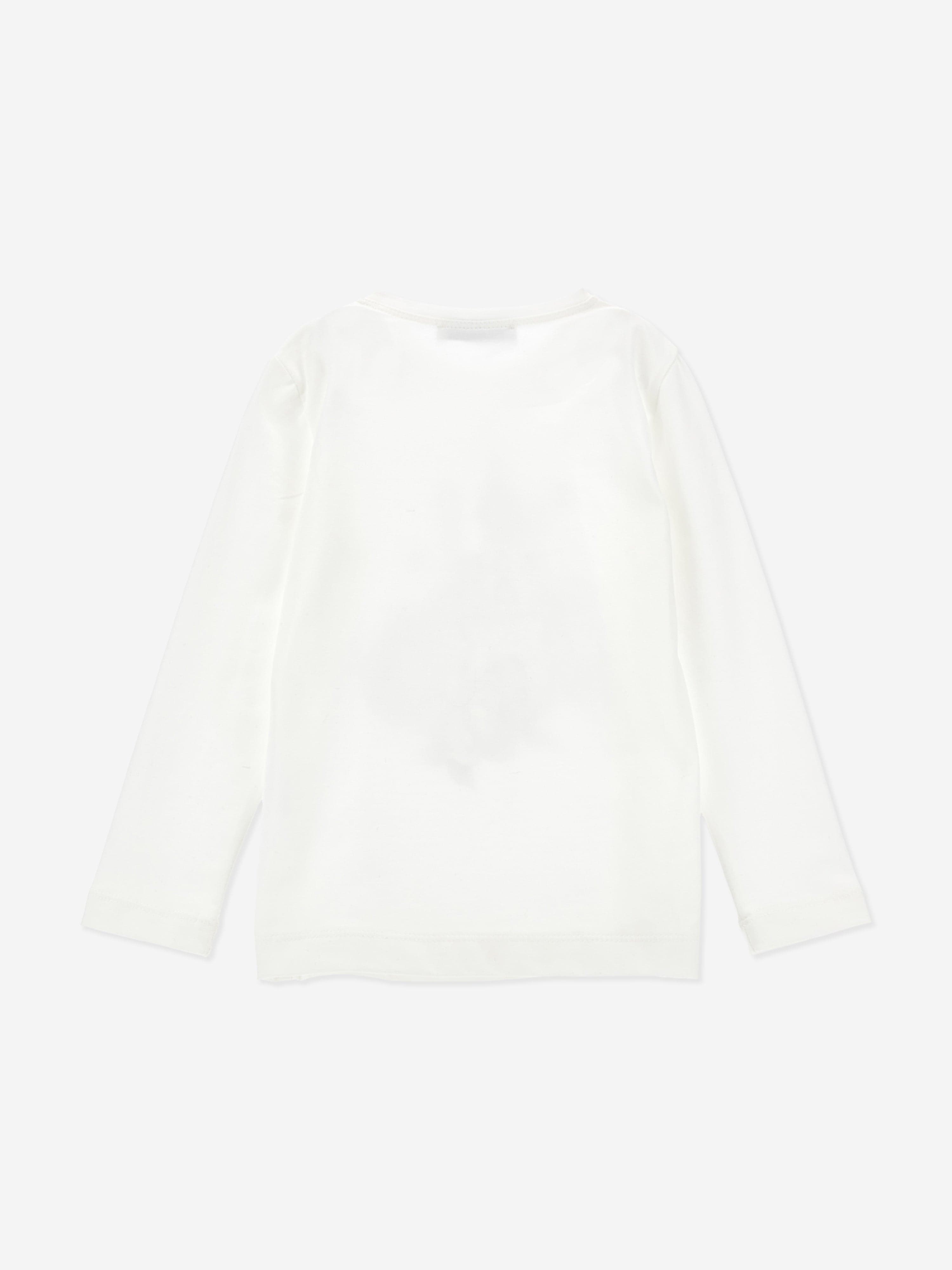 Monnalisa Girls Long Sleeve Frozen Castle T-Shirt in White