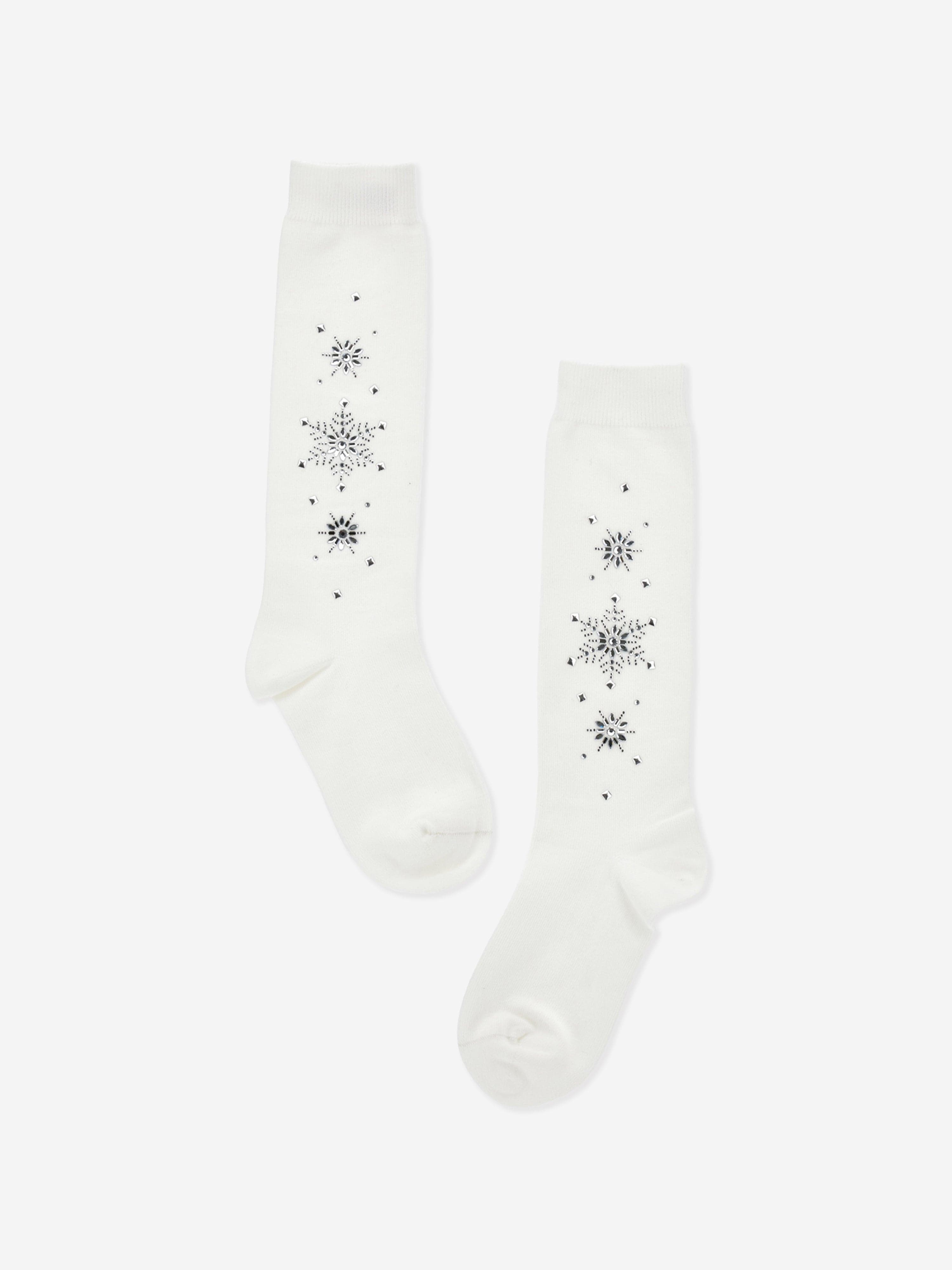 Monnalisa Girls Rhinestone Socks in White