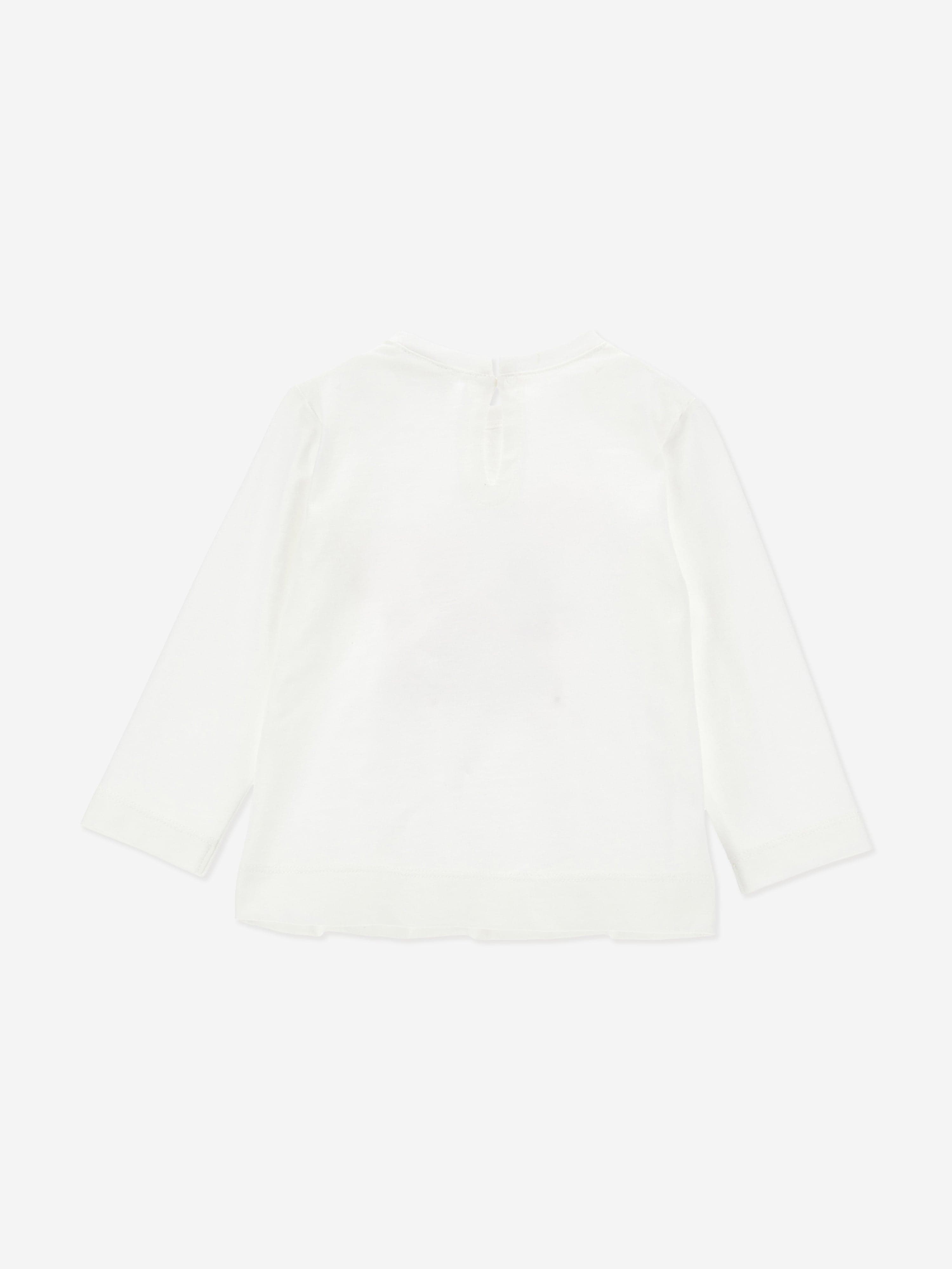 Monnalisa Baby Girls Long Sleeve Teddy T-Shirt in White