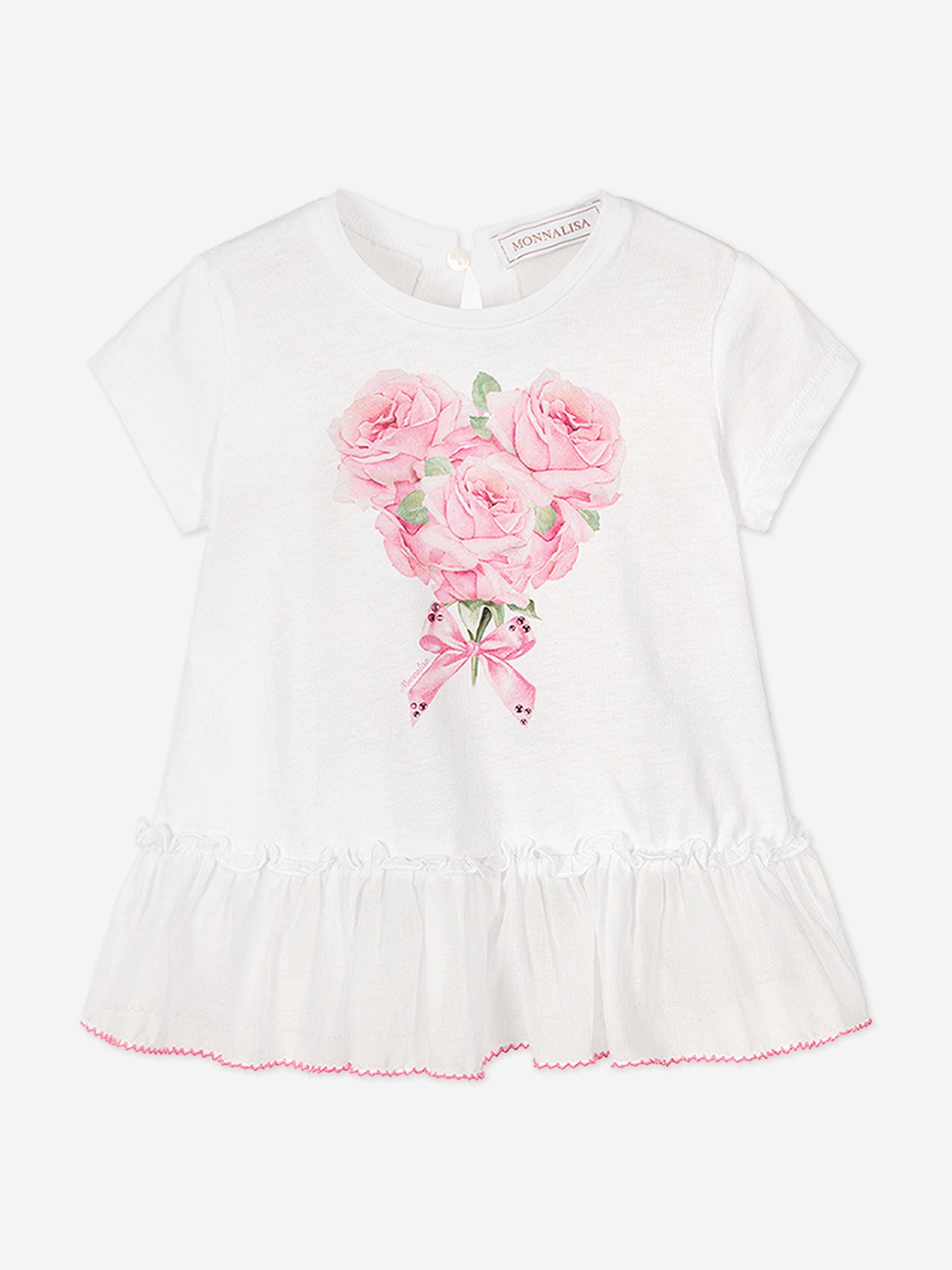 Baby Girls T-Shirt and Leggings Set in White