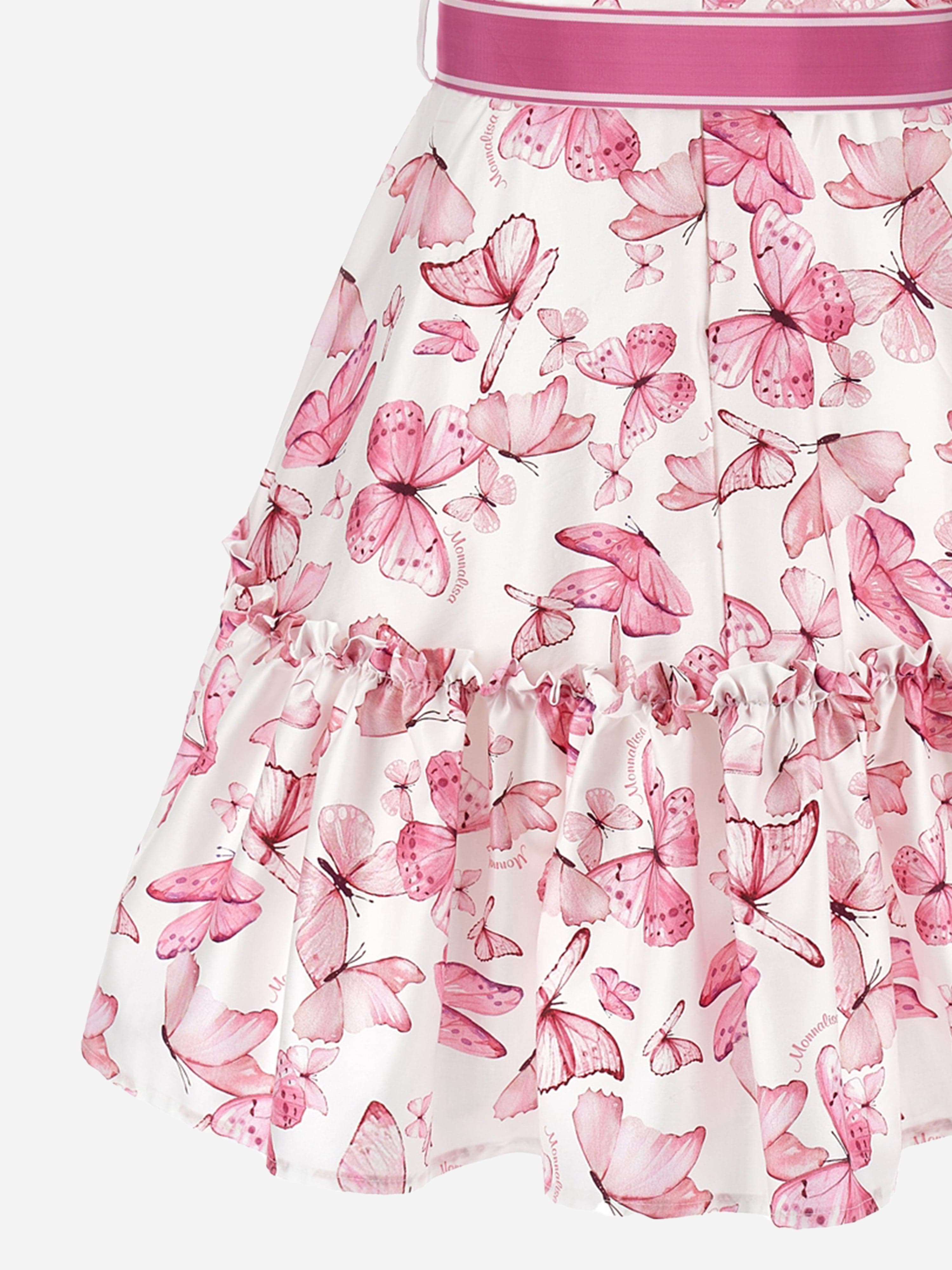 Girls Butterfly Print Dress in Pink
