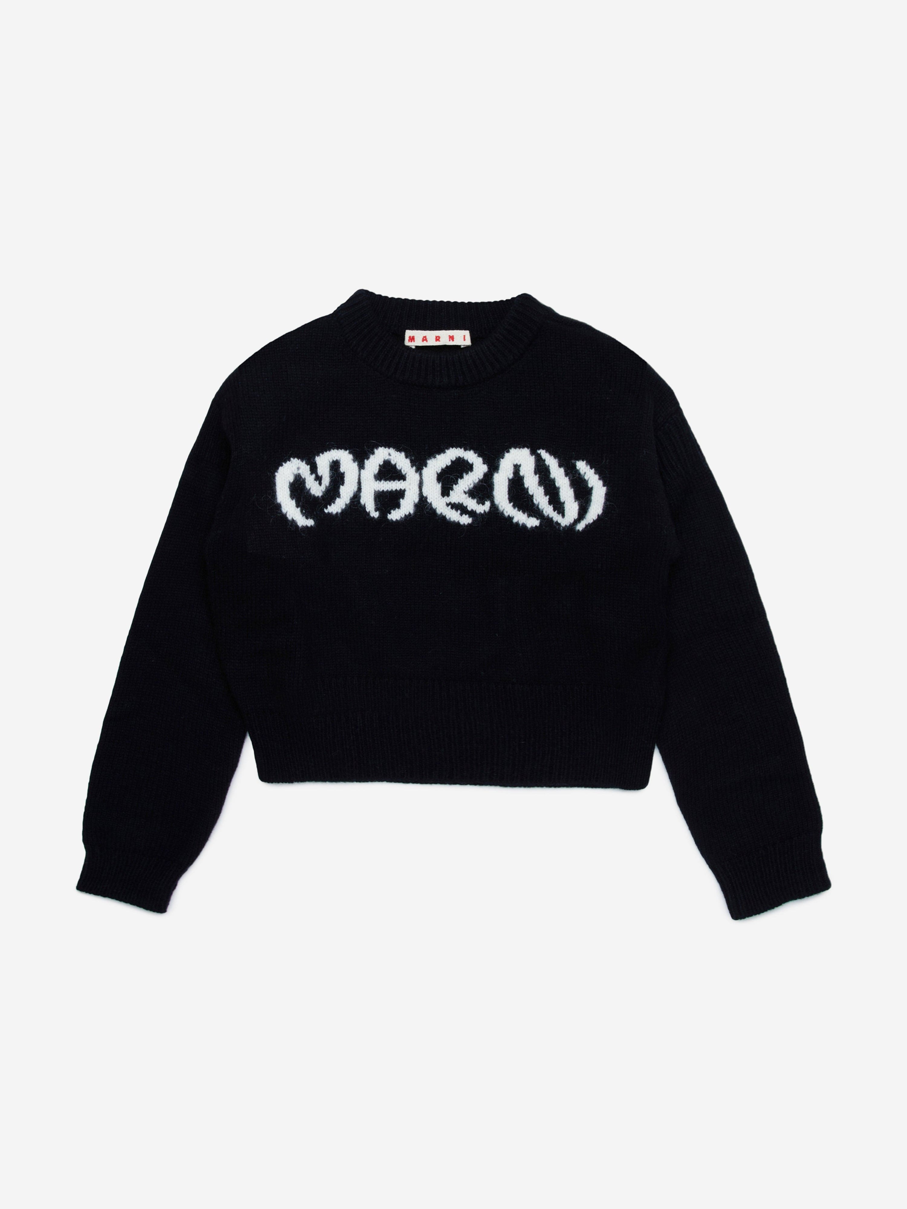 Girls Logo Knitted Jumper in Black