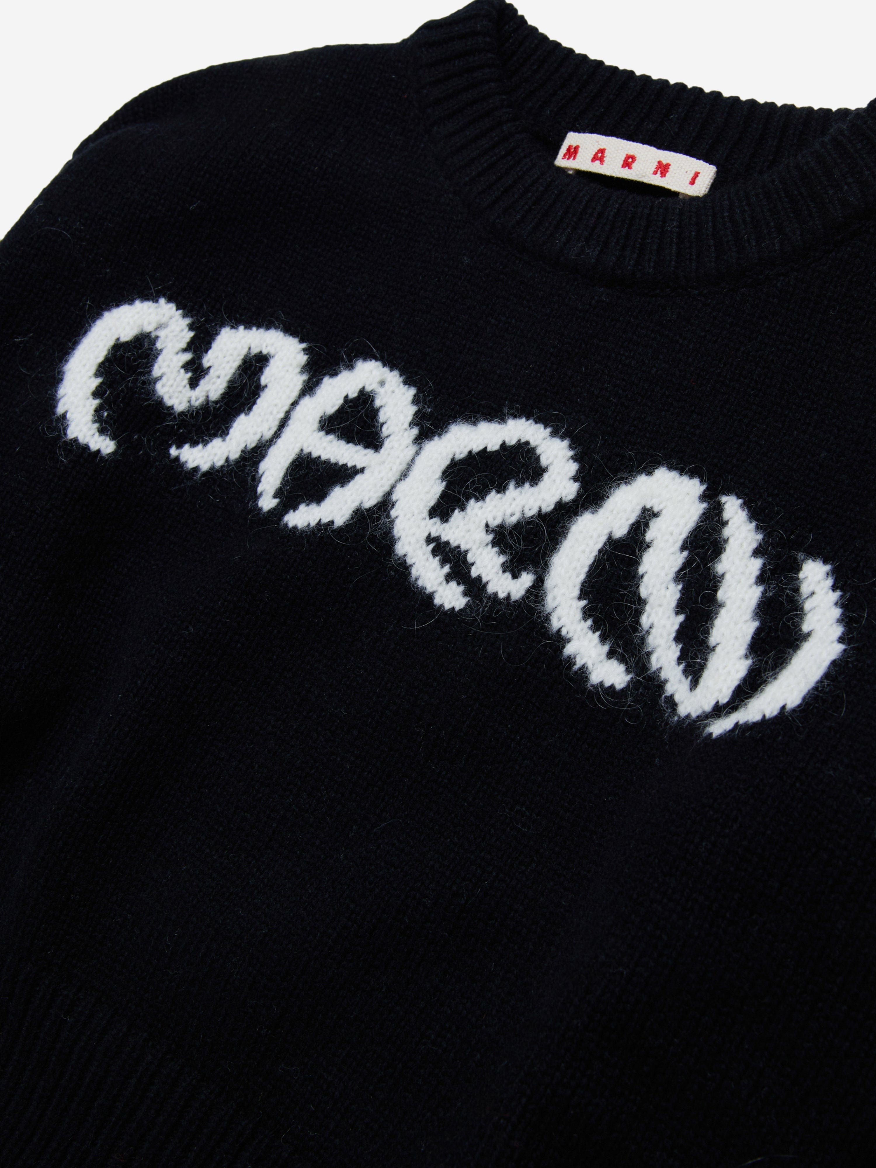 Girls Logo Knitted Jumper in Black