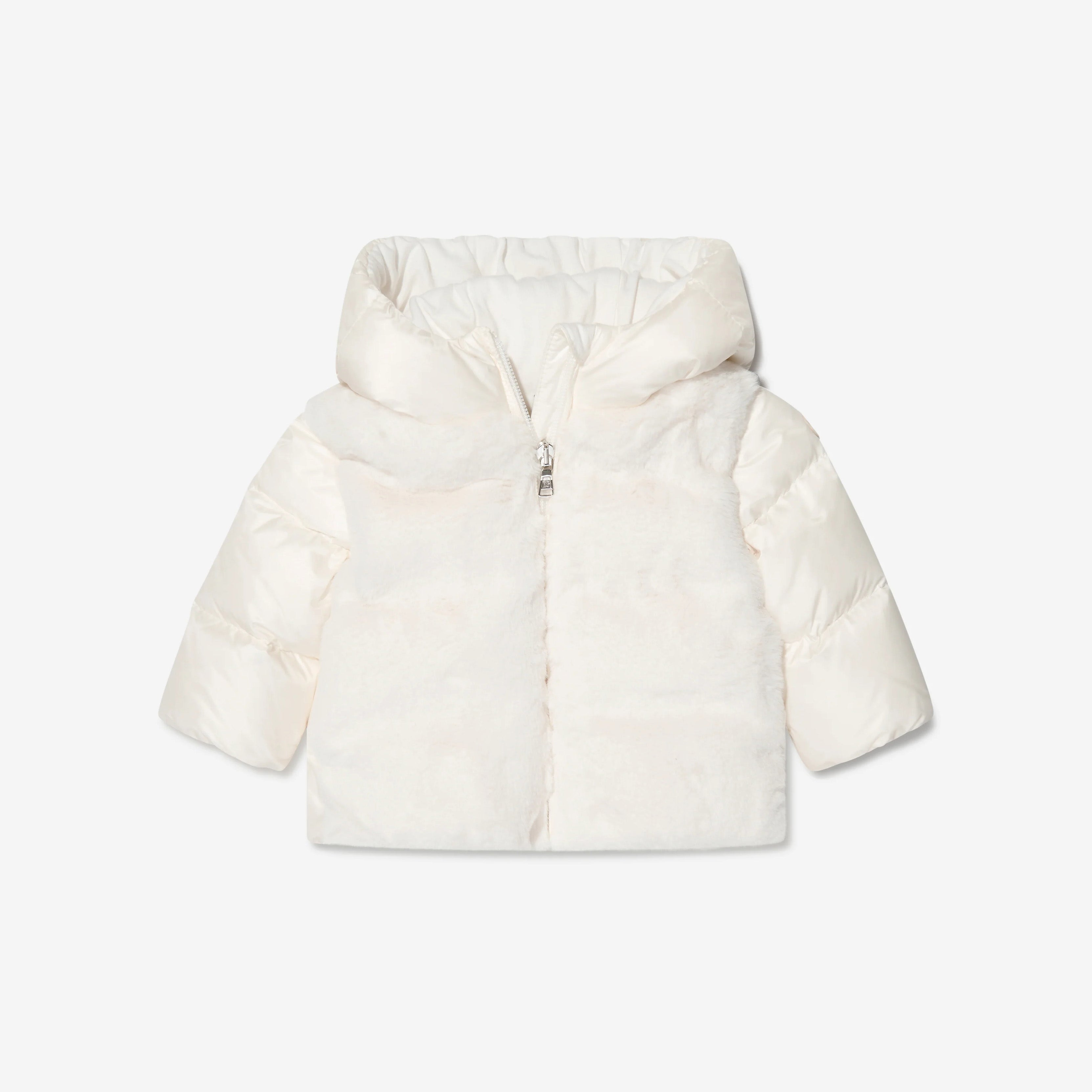 Baby Girls White "NATAS" Padded Down Jacket
