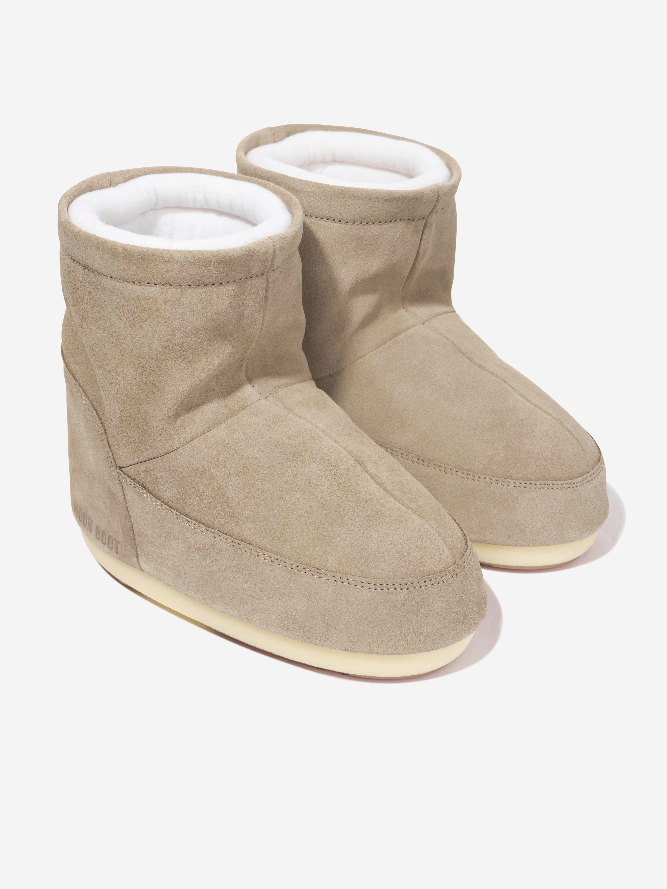 Kids Icon Low No Lace Suede Boots in Beige