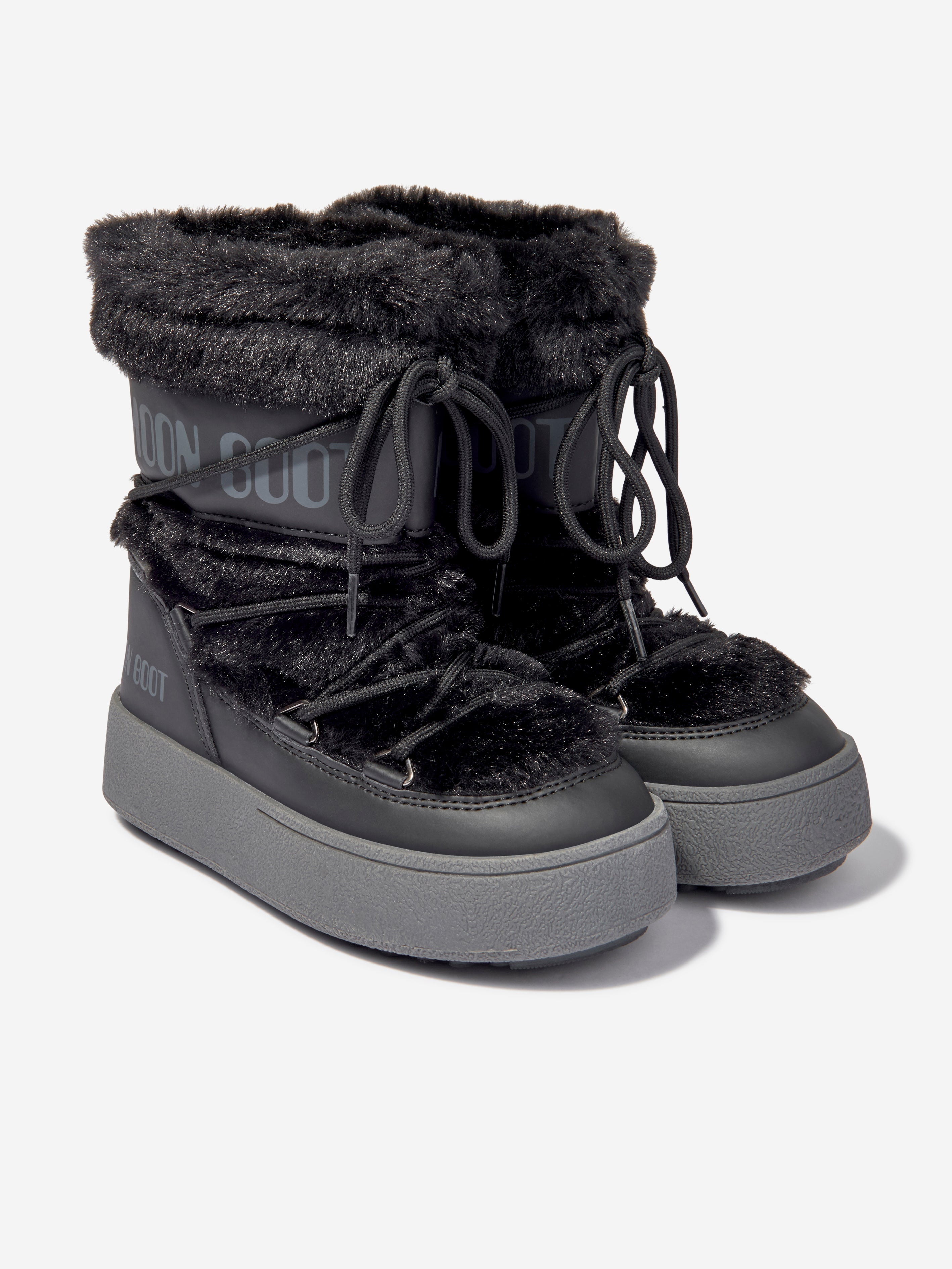 Girls JTrack Faux Fur Snow Boots in Black
