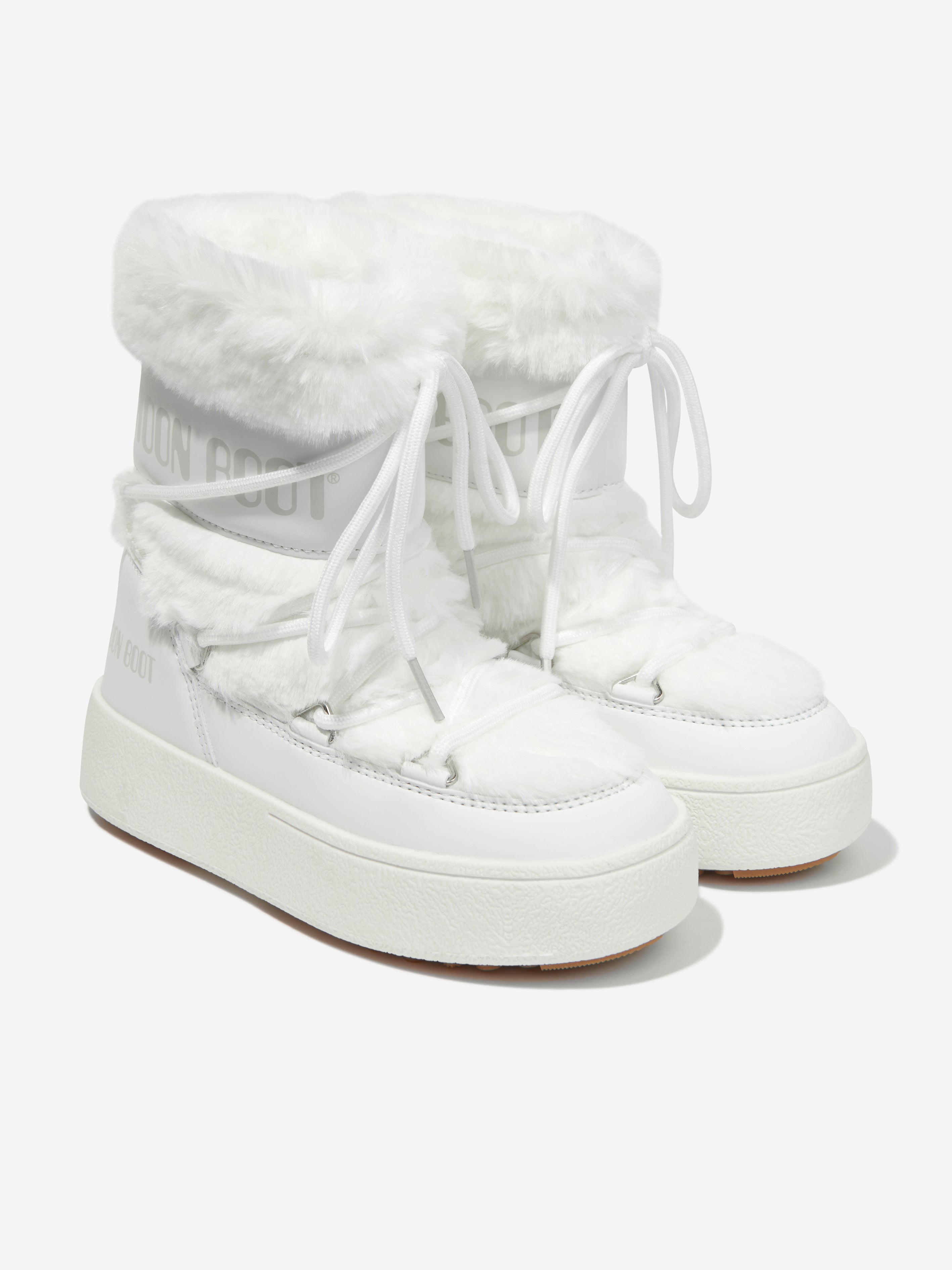 Girls JTrack Faux Fur Snow Boots in White