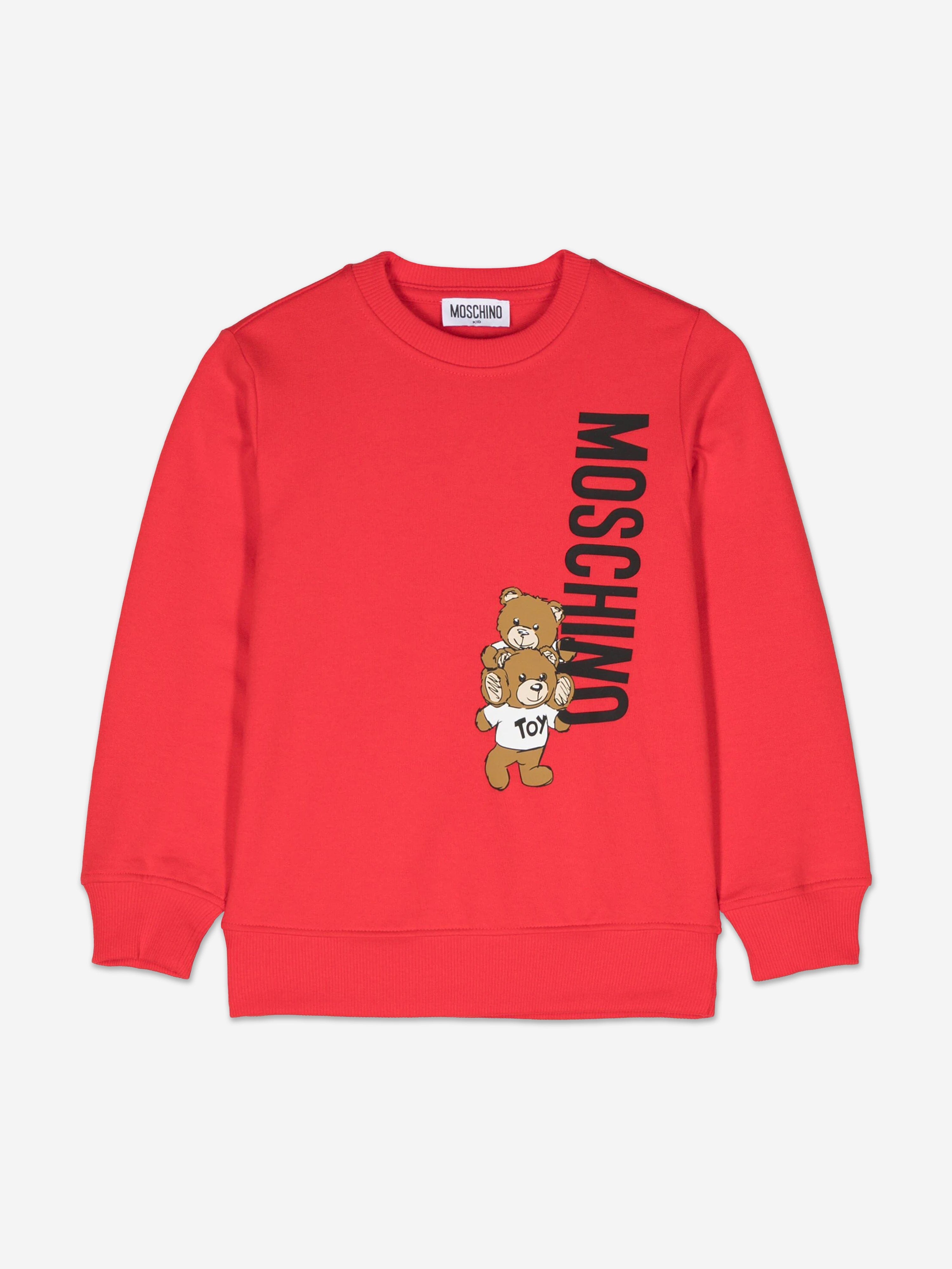 Kids Teddy Bear Logo Sweatshirt in Red