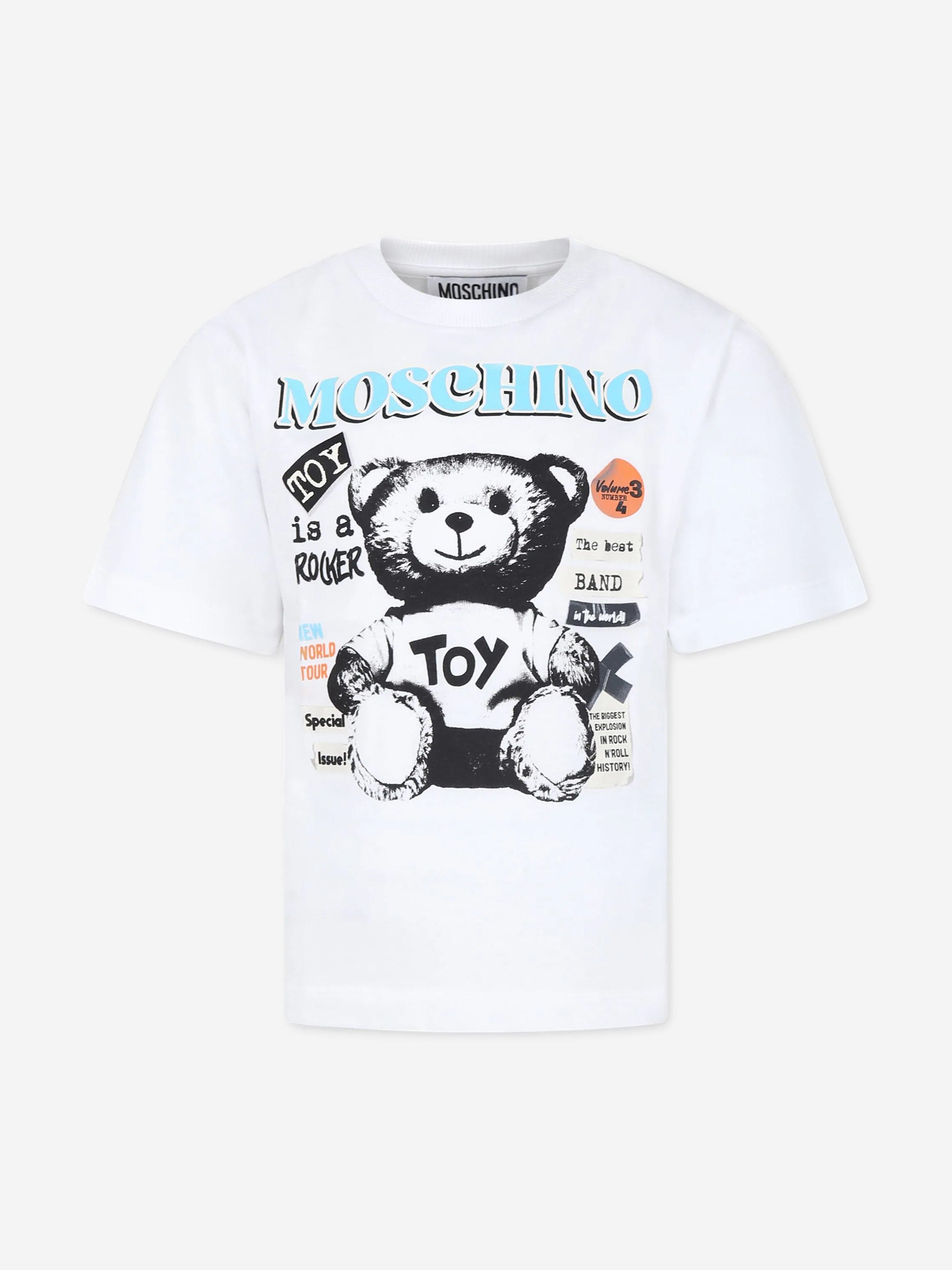 Kids Teddy Bear Logo T-Shirt in White