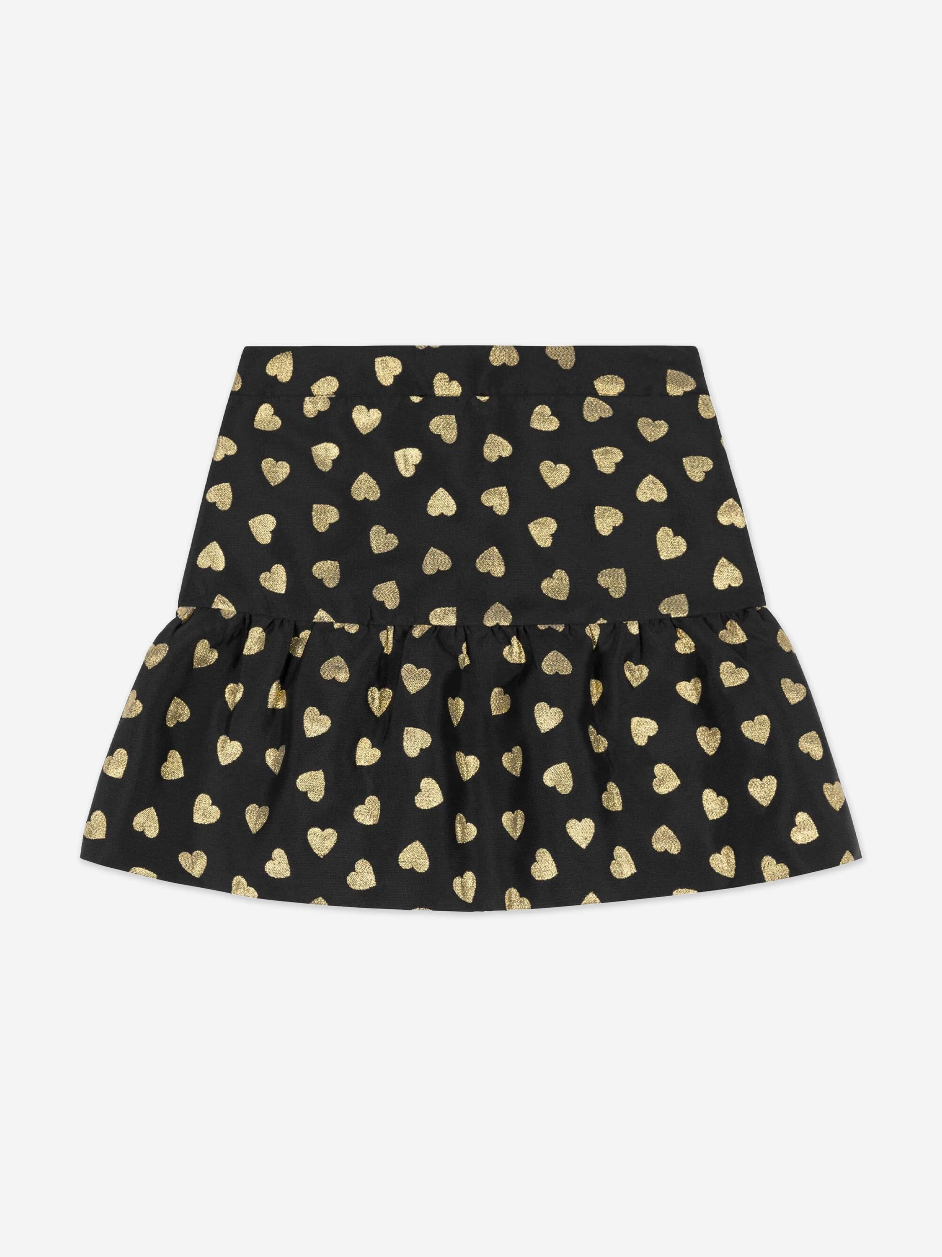 Girls Hearts Skirt in Black