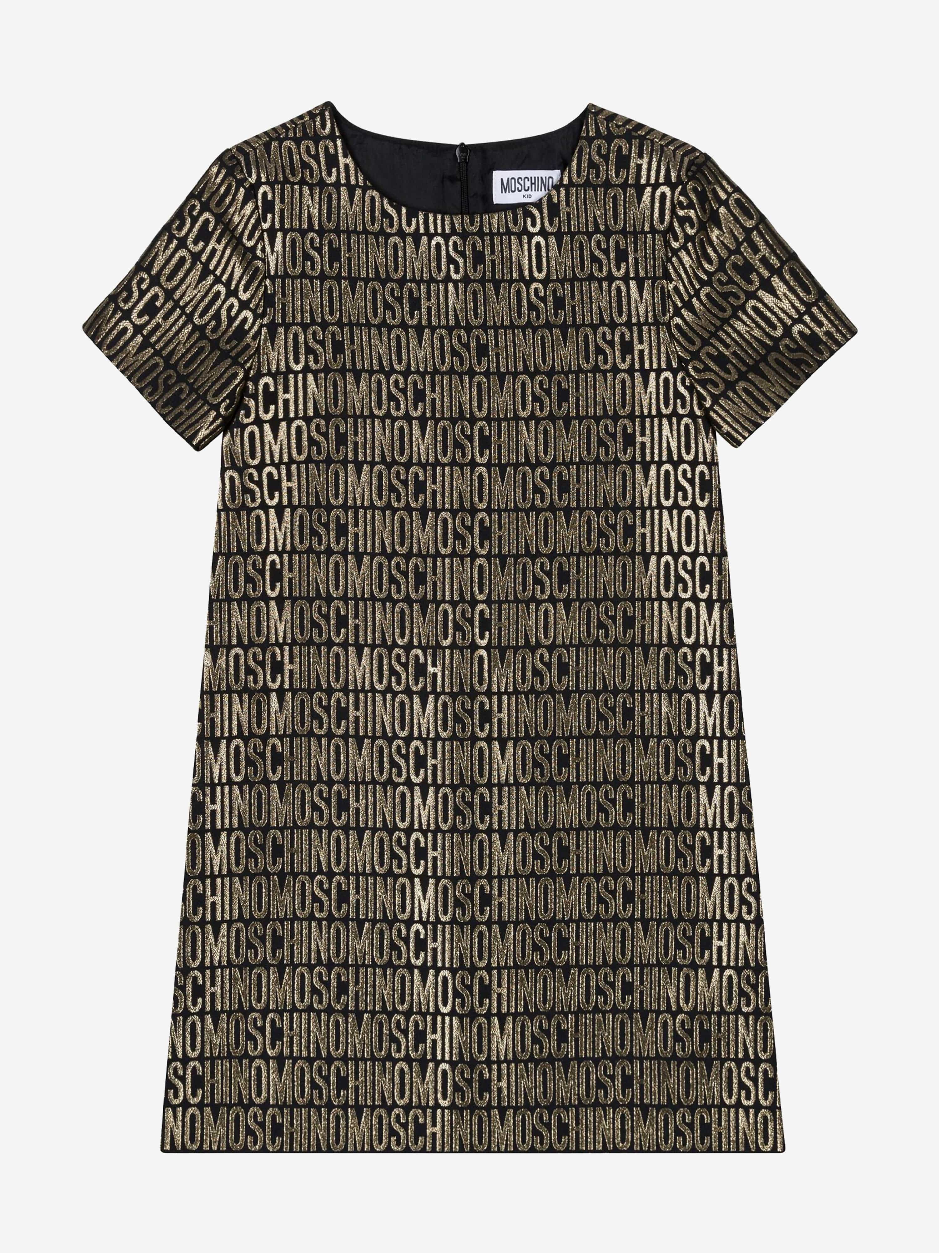 Girls Logo Dress in Gold