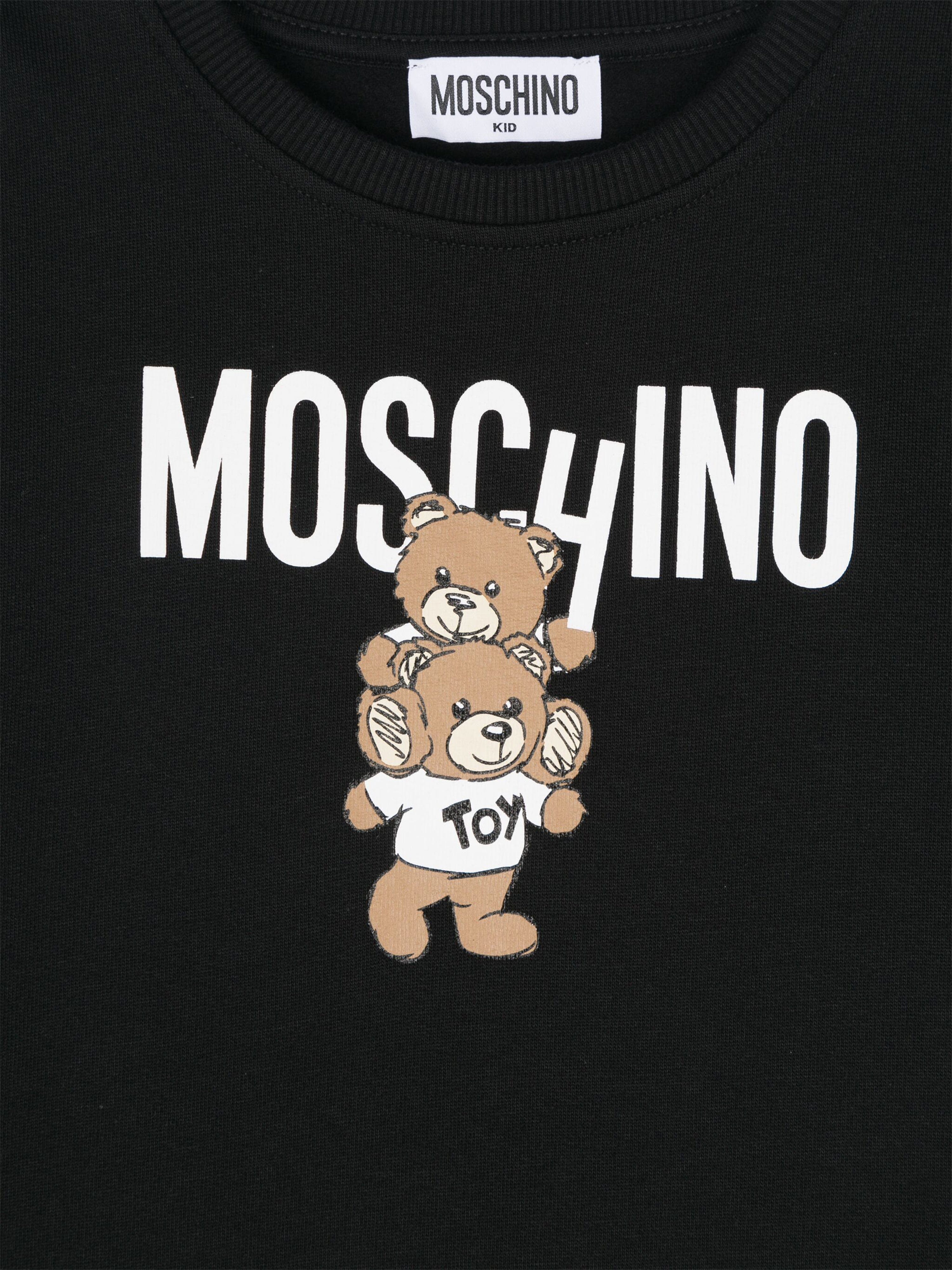 Girls Bear Logo Sweater Dress in Black