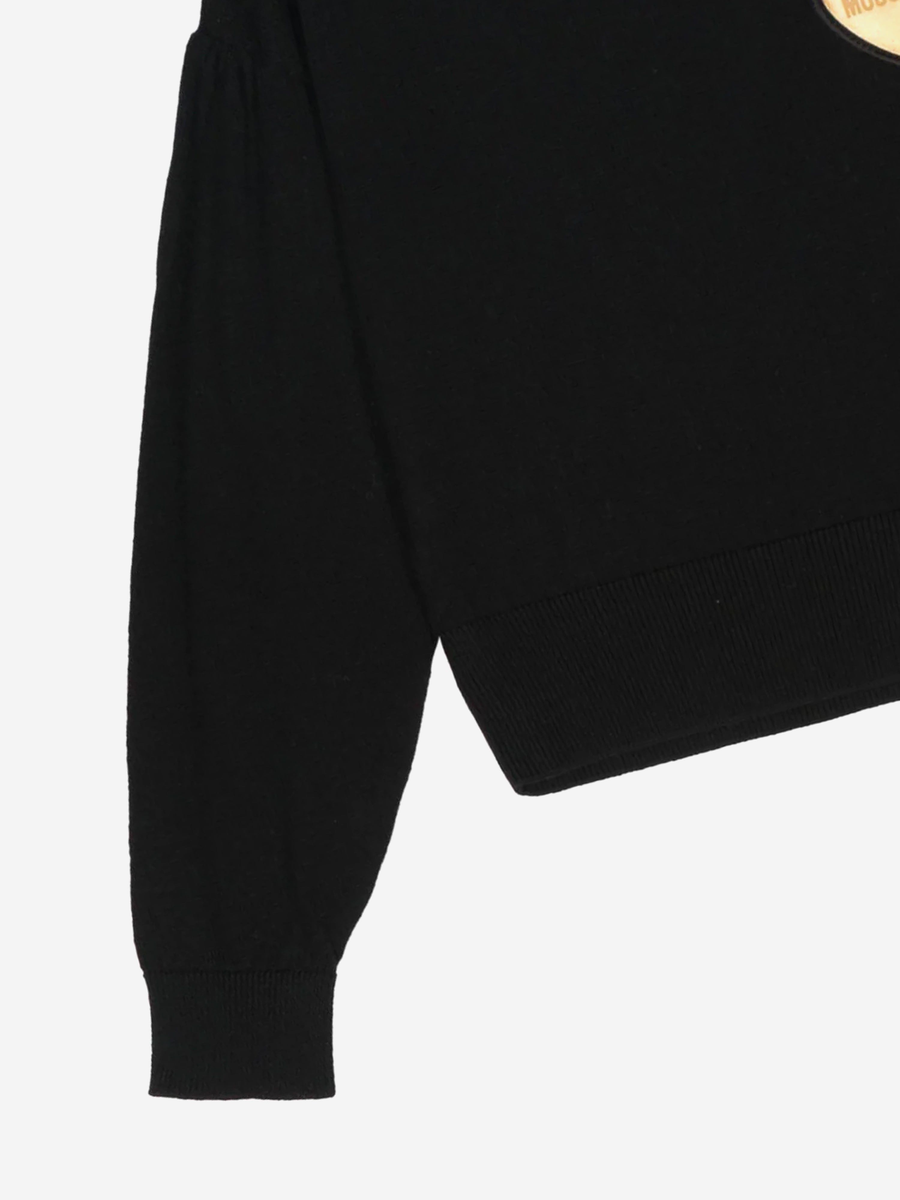 Moschino Girls Bear Heart Logo Jumper in Black