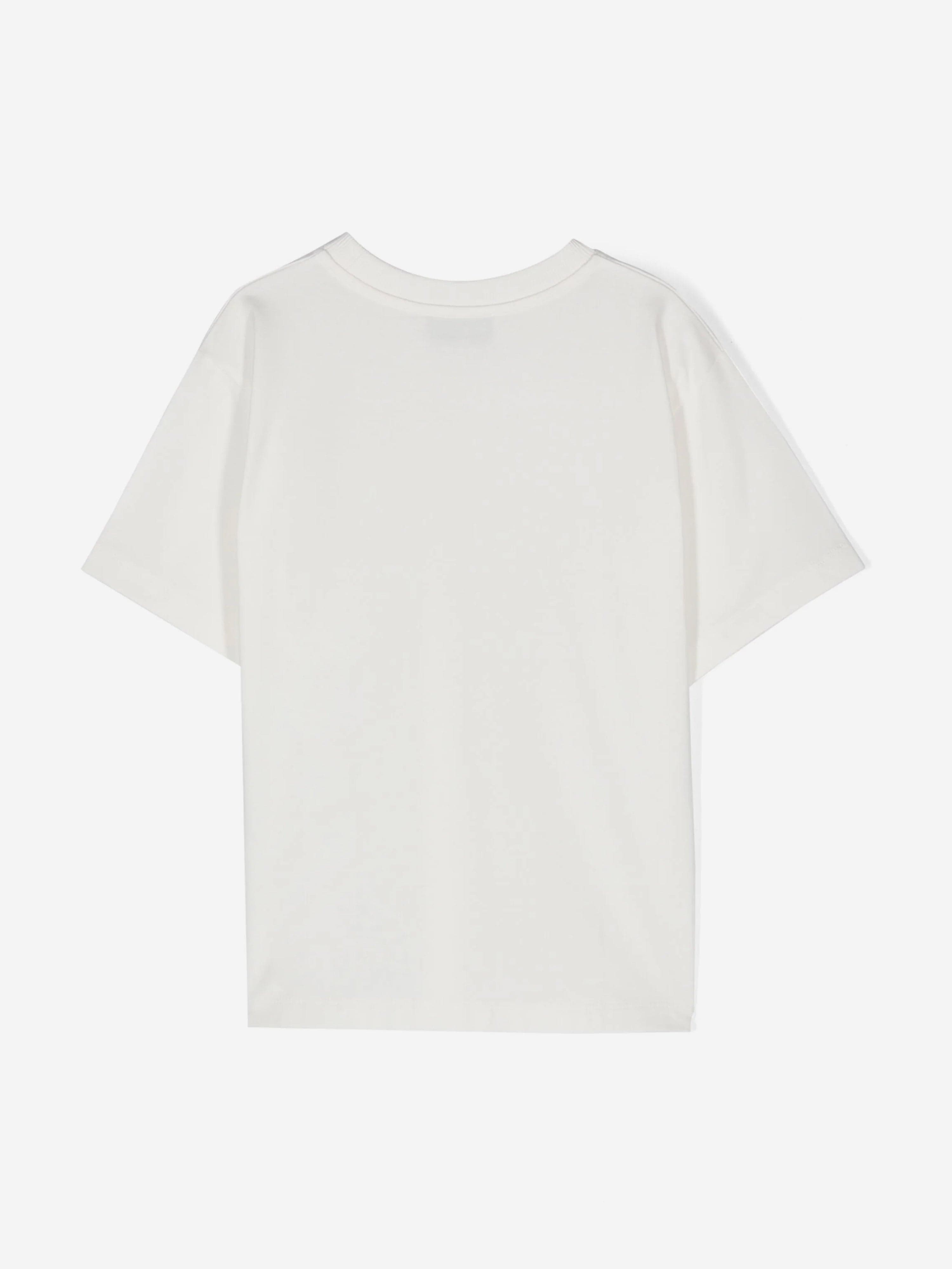 Girls Bear Heart Logo T-Shirt in Ivory