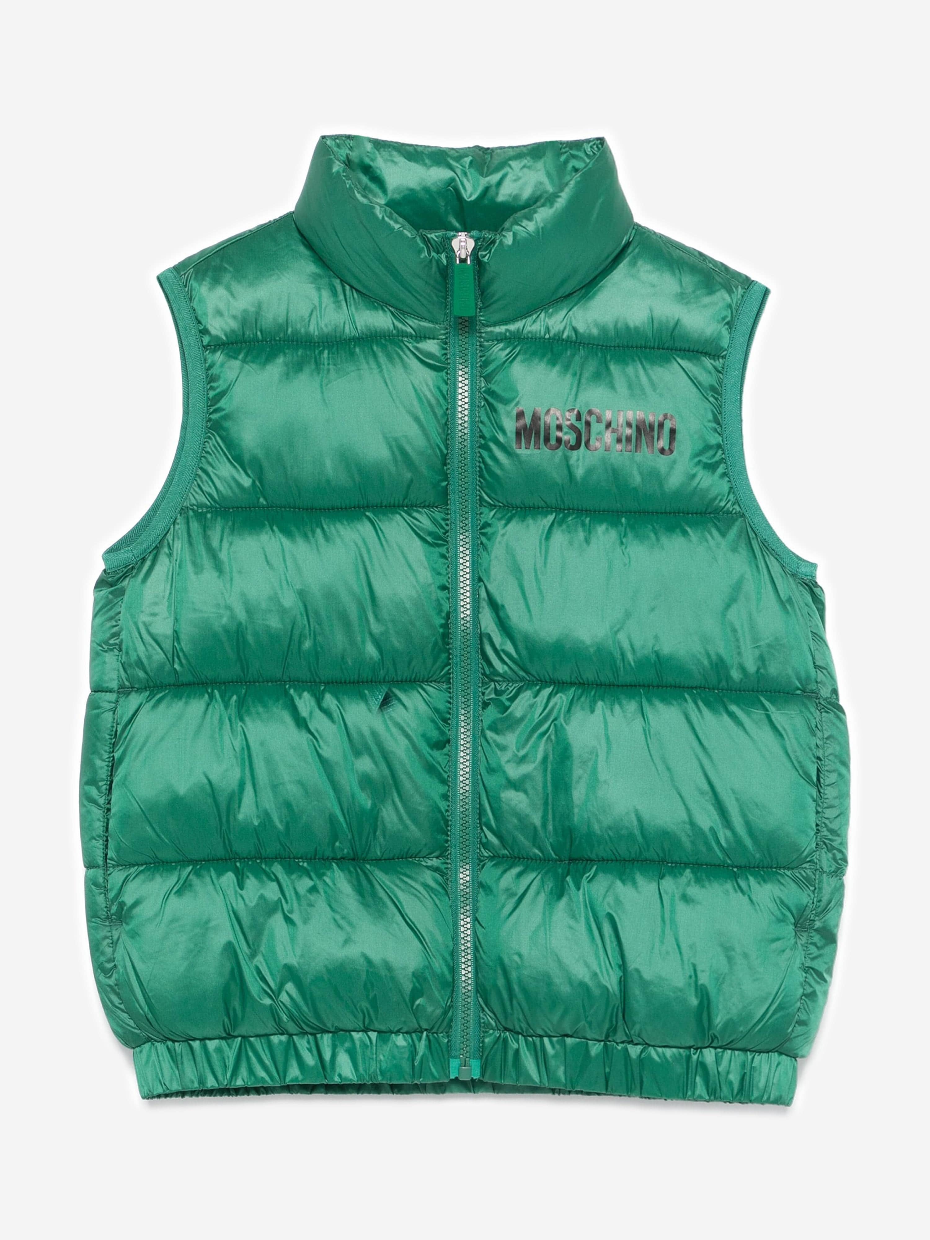 Kids Bear Logo Gilet in Green