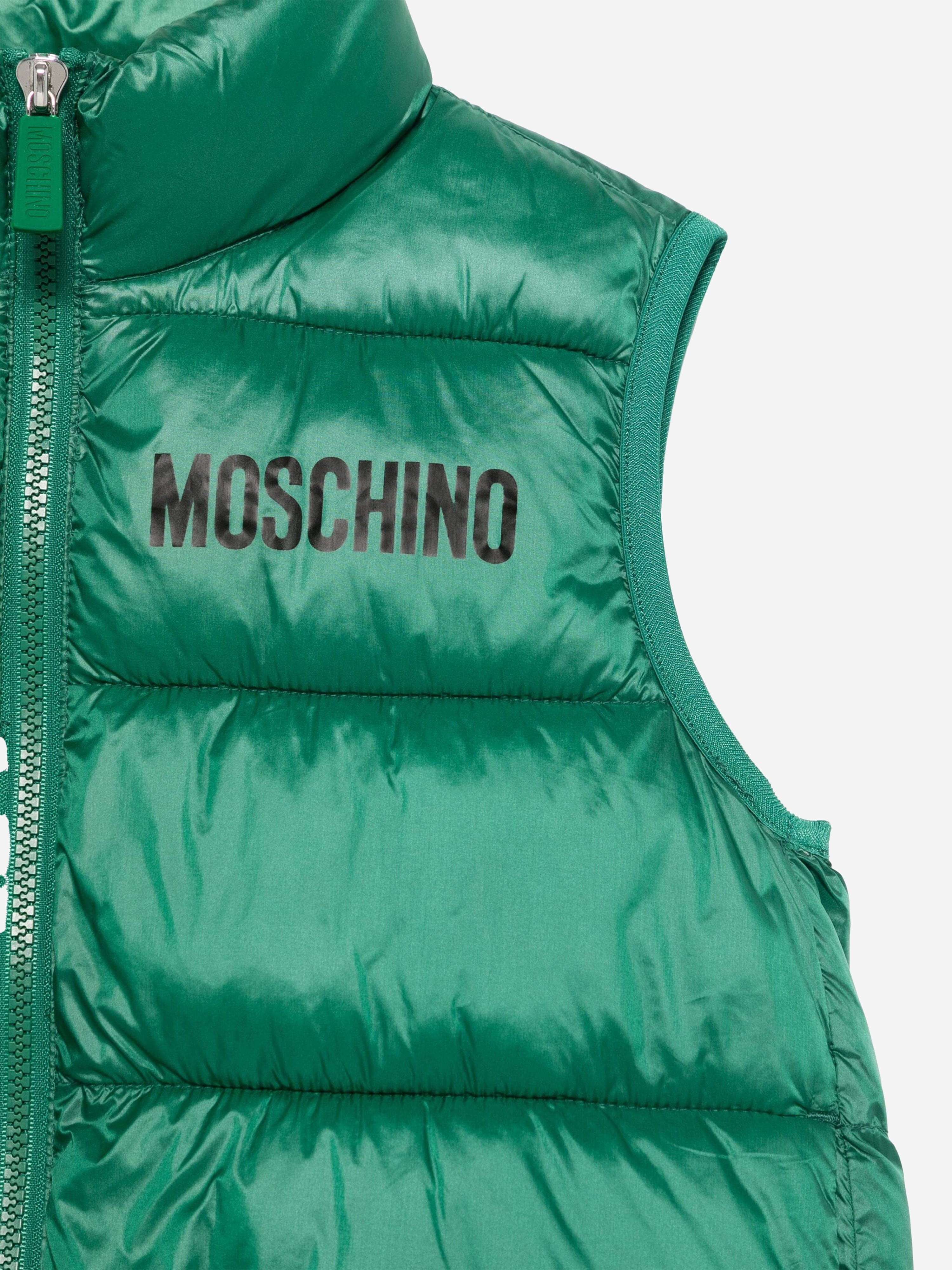 Kids Bear Logo Gilet in Green