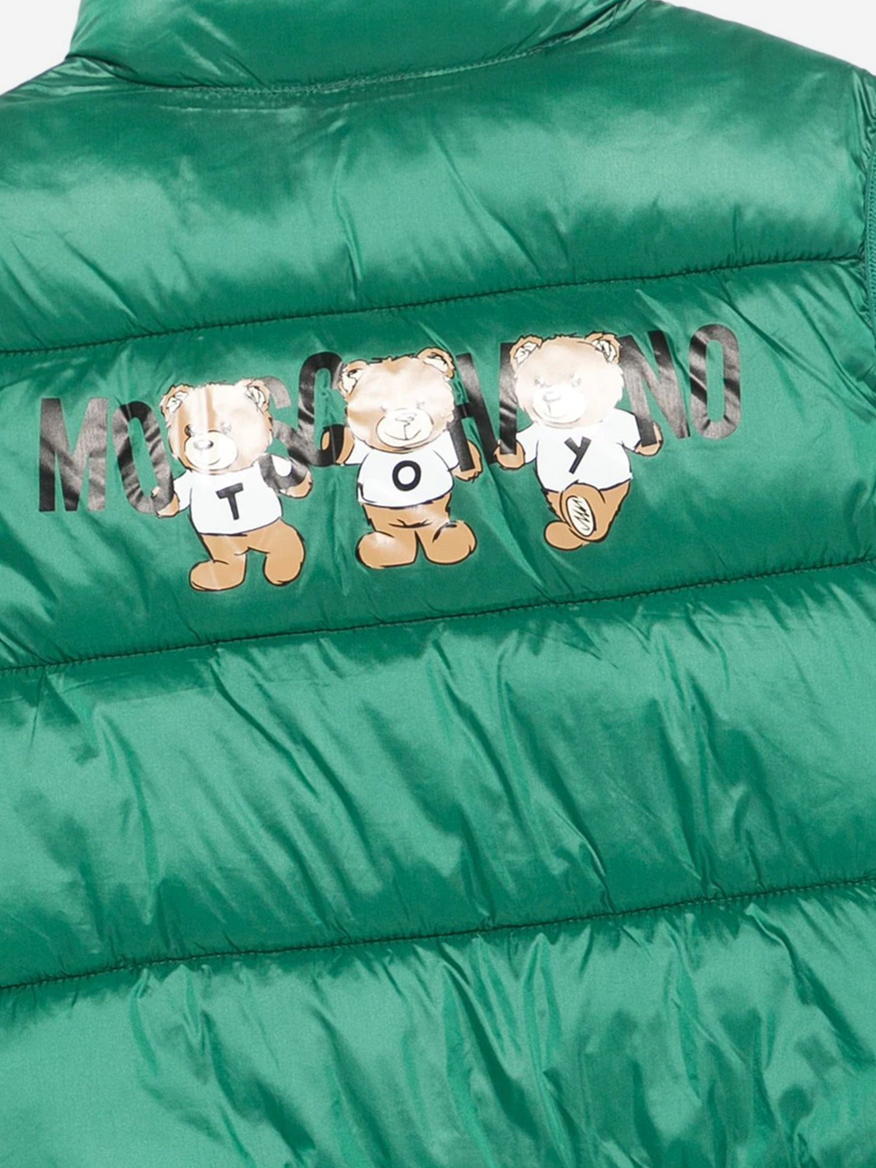 Kids Bear Logo Gilet in Green