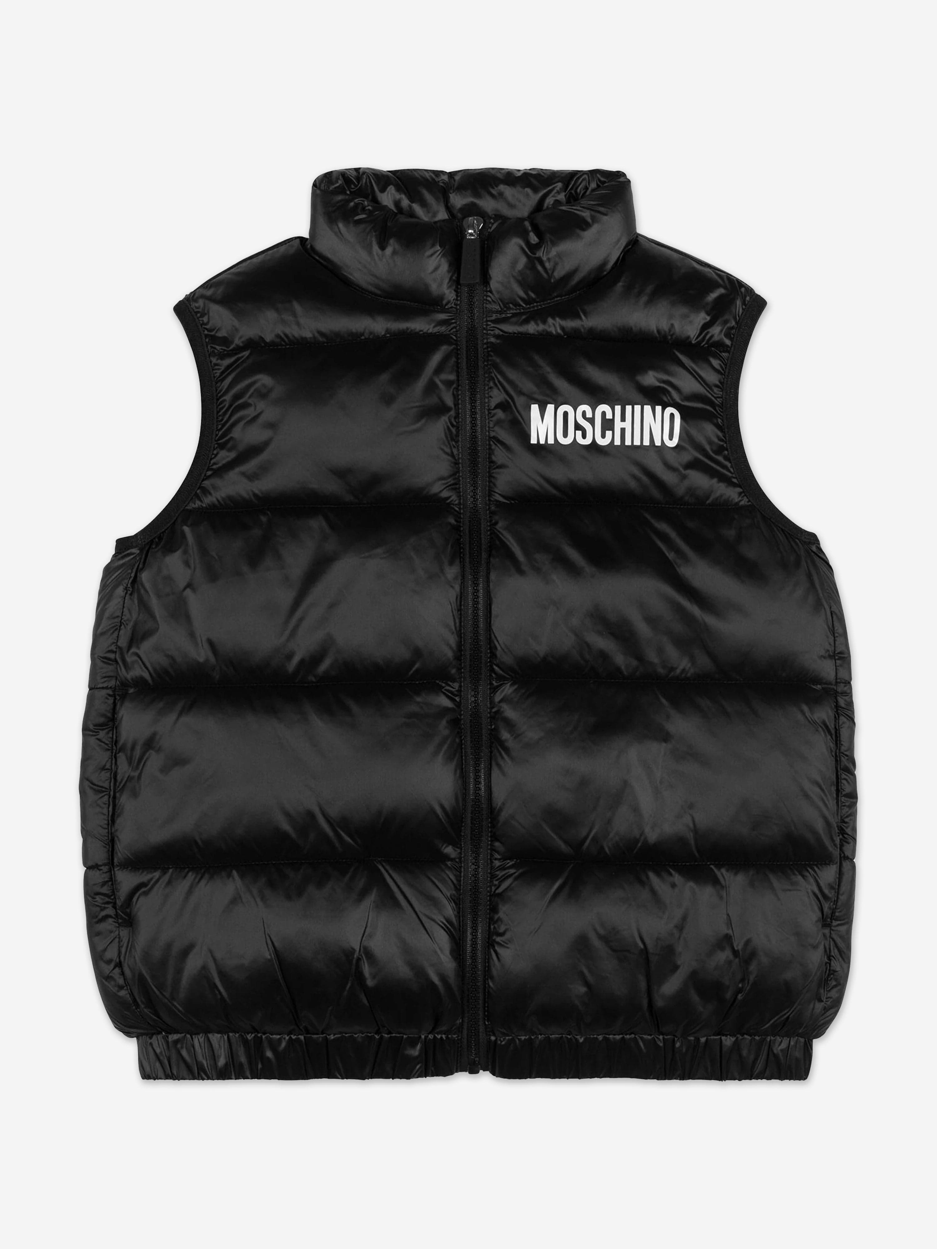 Kids Bear Logo Gilet in Black