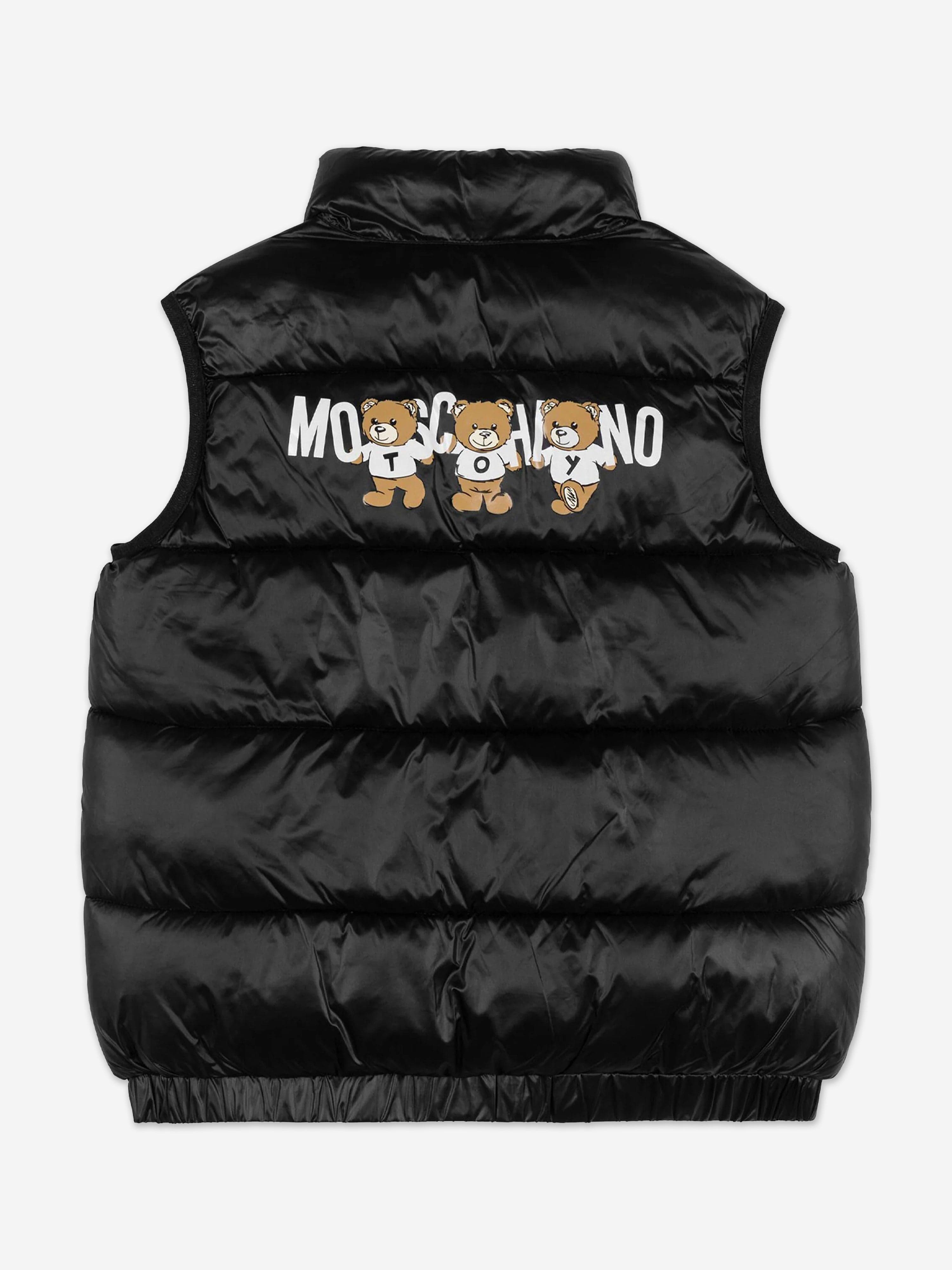 Kids Bear Logo Gilet in Black