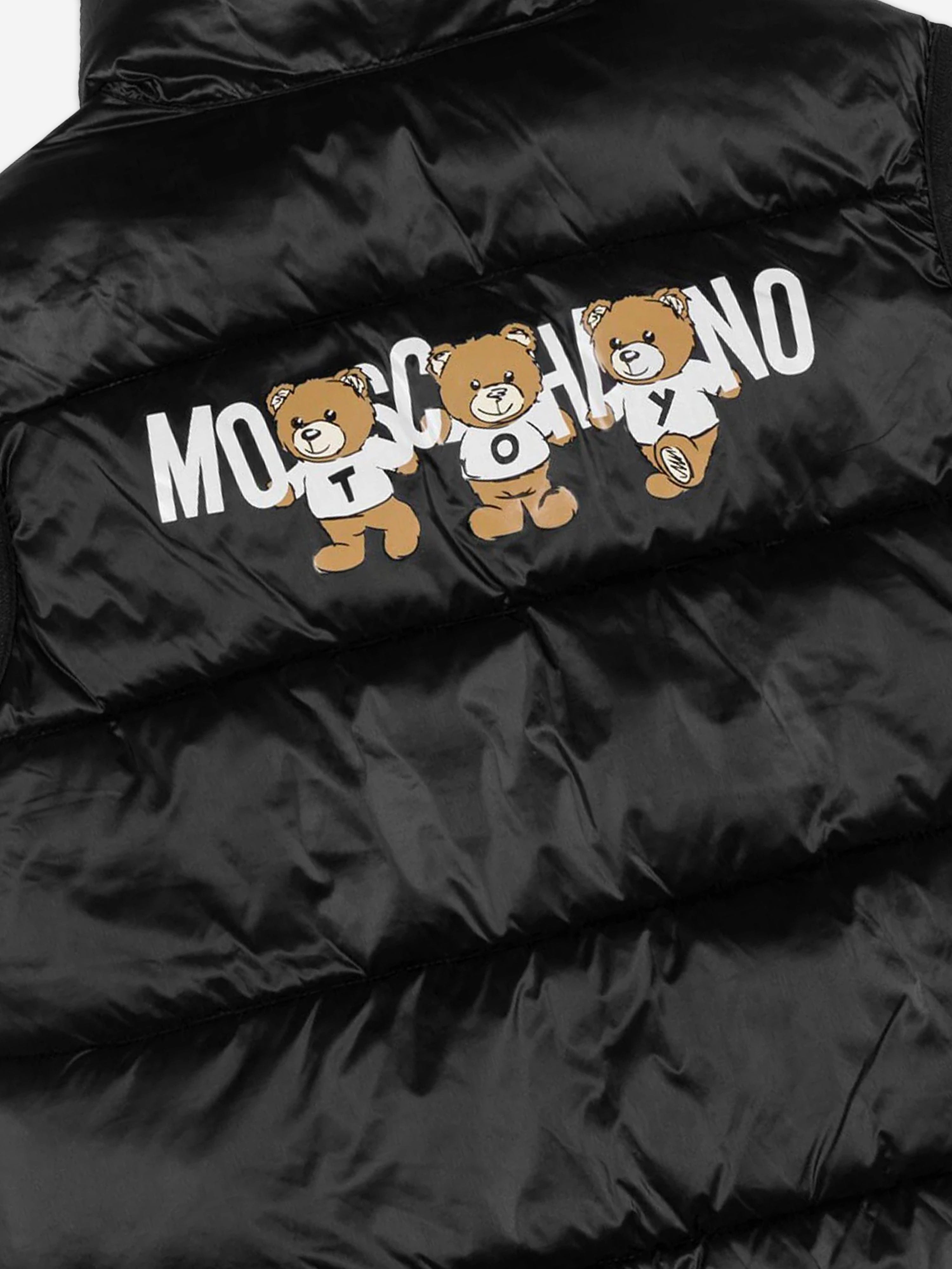 Kids Bear Logo Gilet in Black