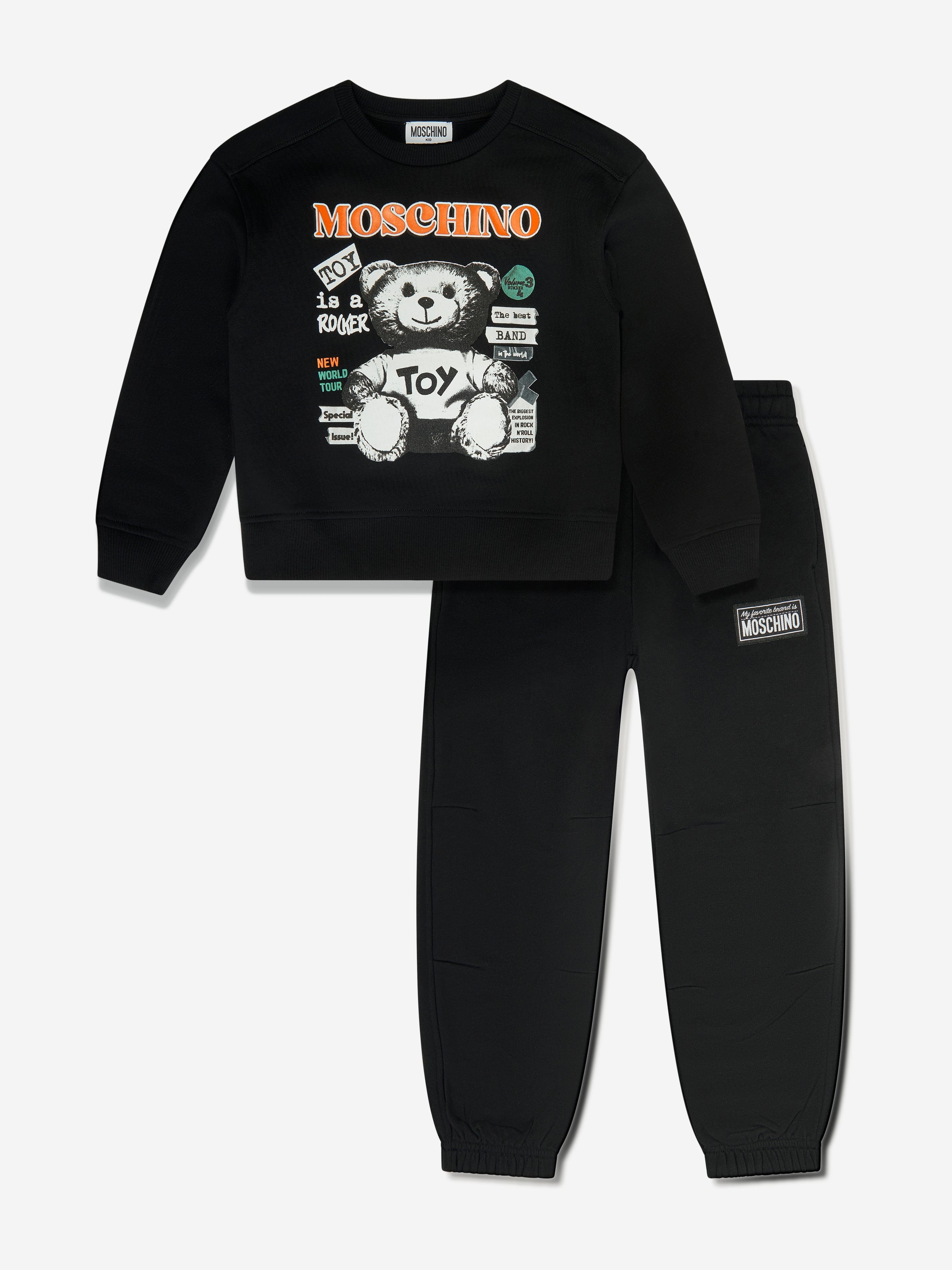 Kids Teddy Bear Logo Tracksuit in Black