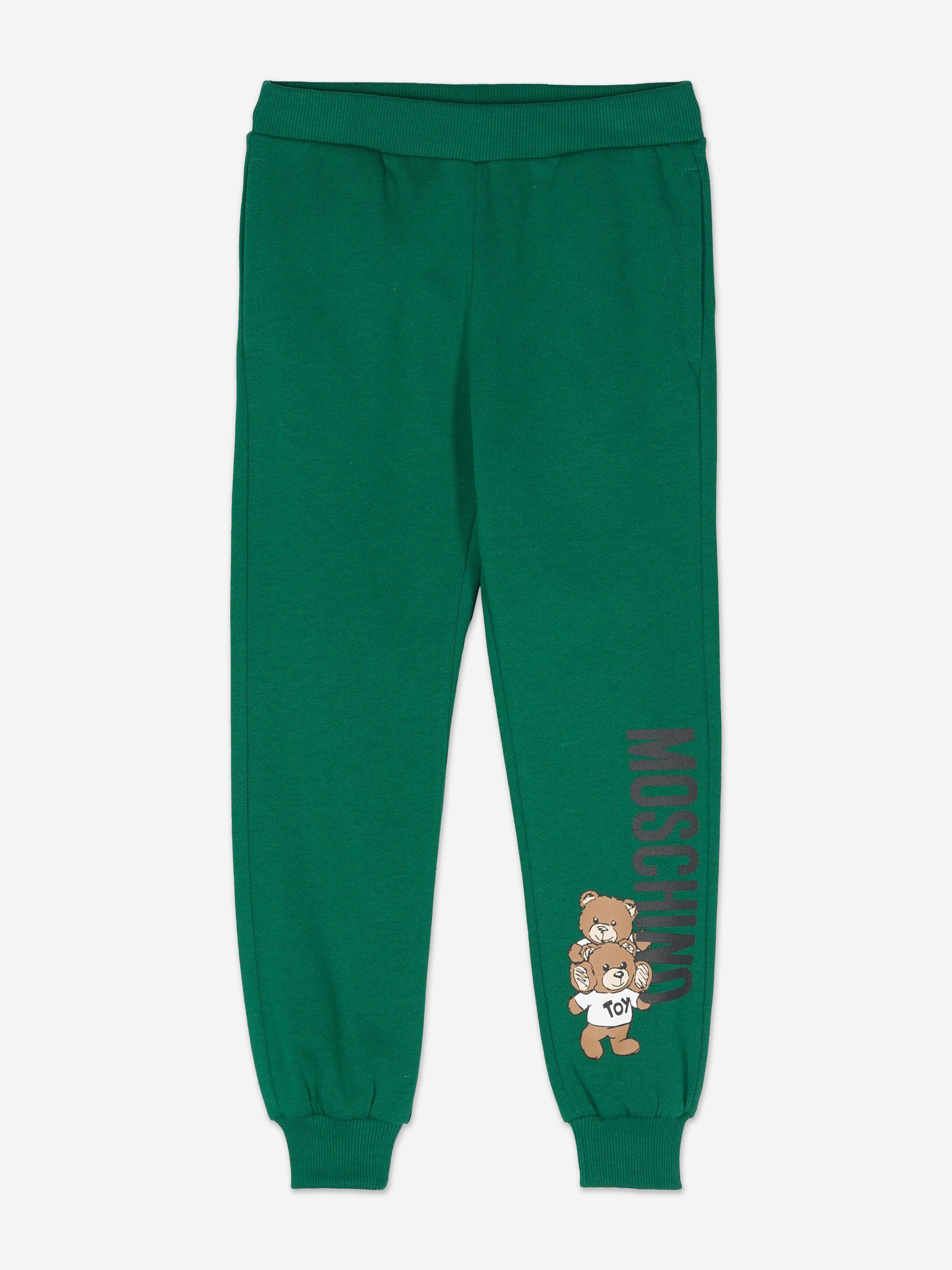 Kids Teddy Bear Logo Joggers in Green