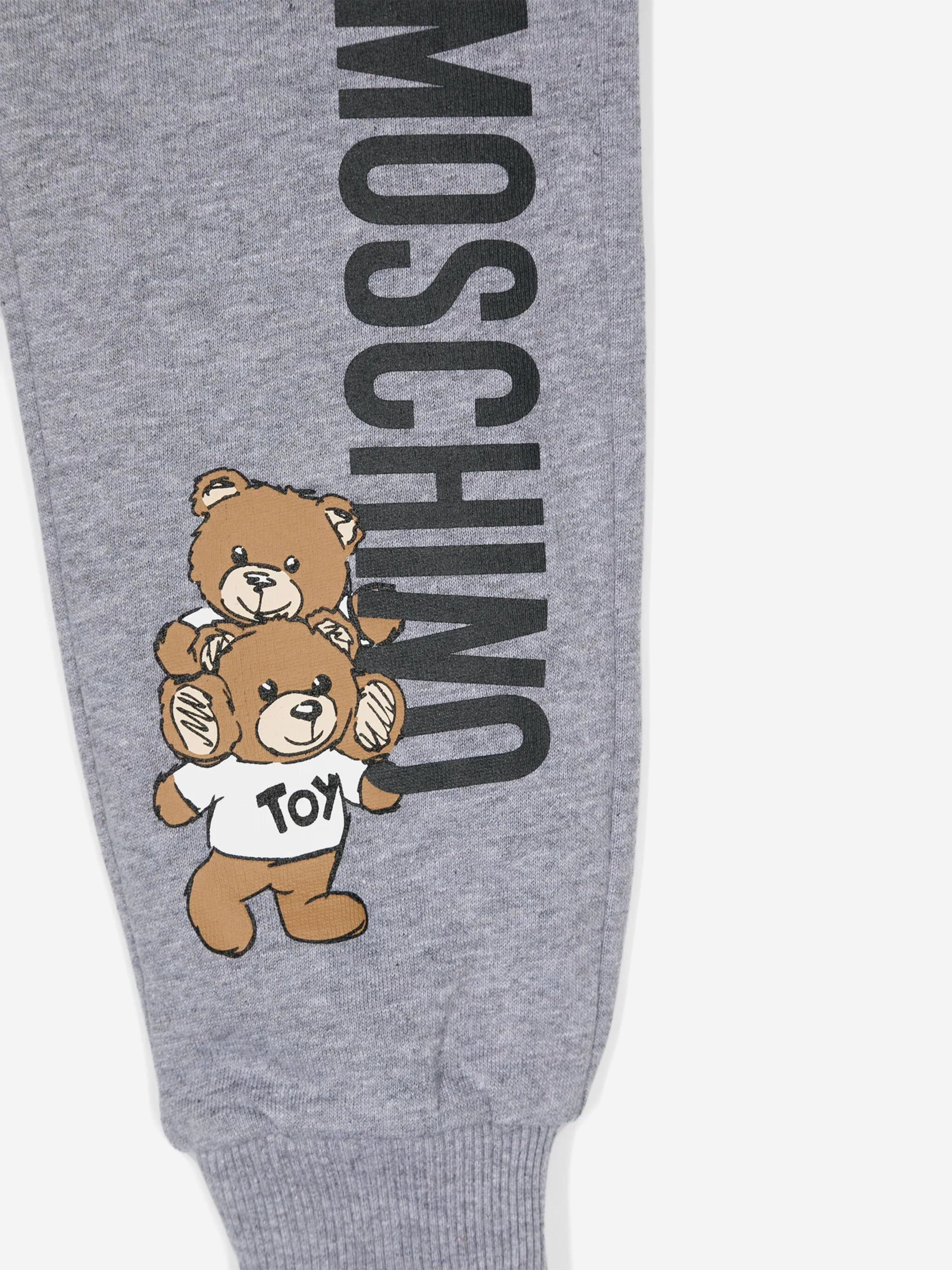 Kids Teddy Bear Logo Joggers in Grey