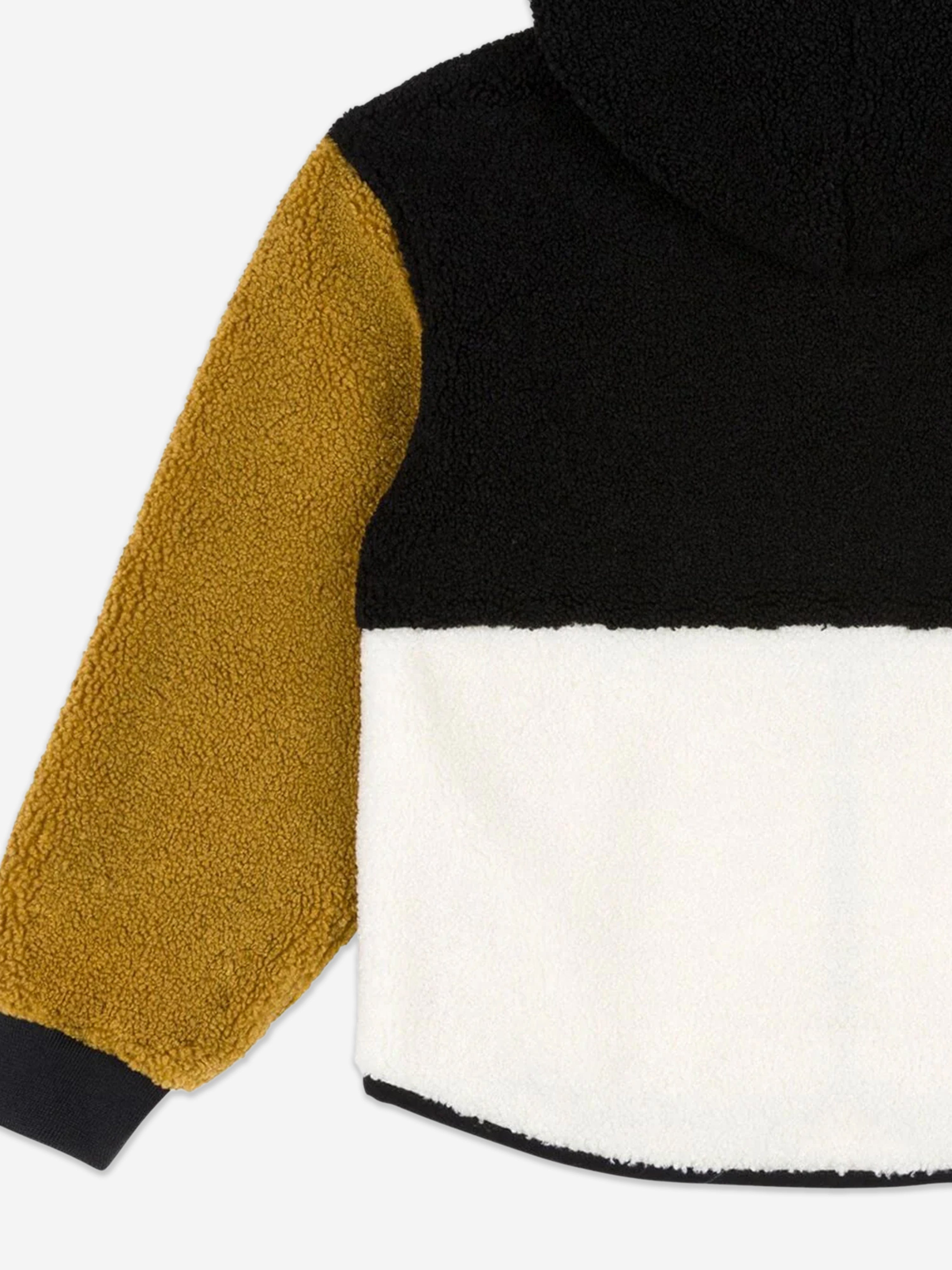 Kids Bear Logo Sherpa Jacket in Black