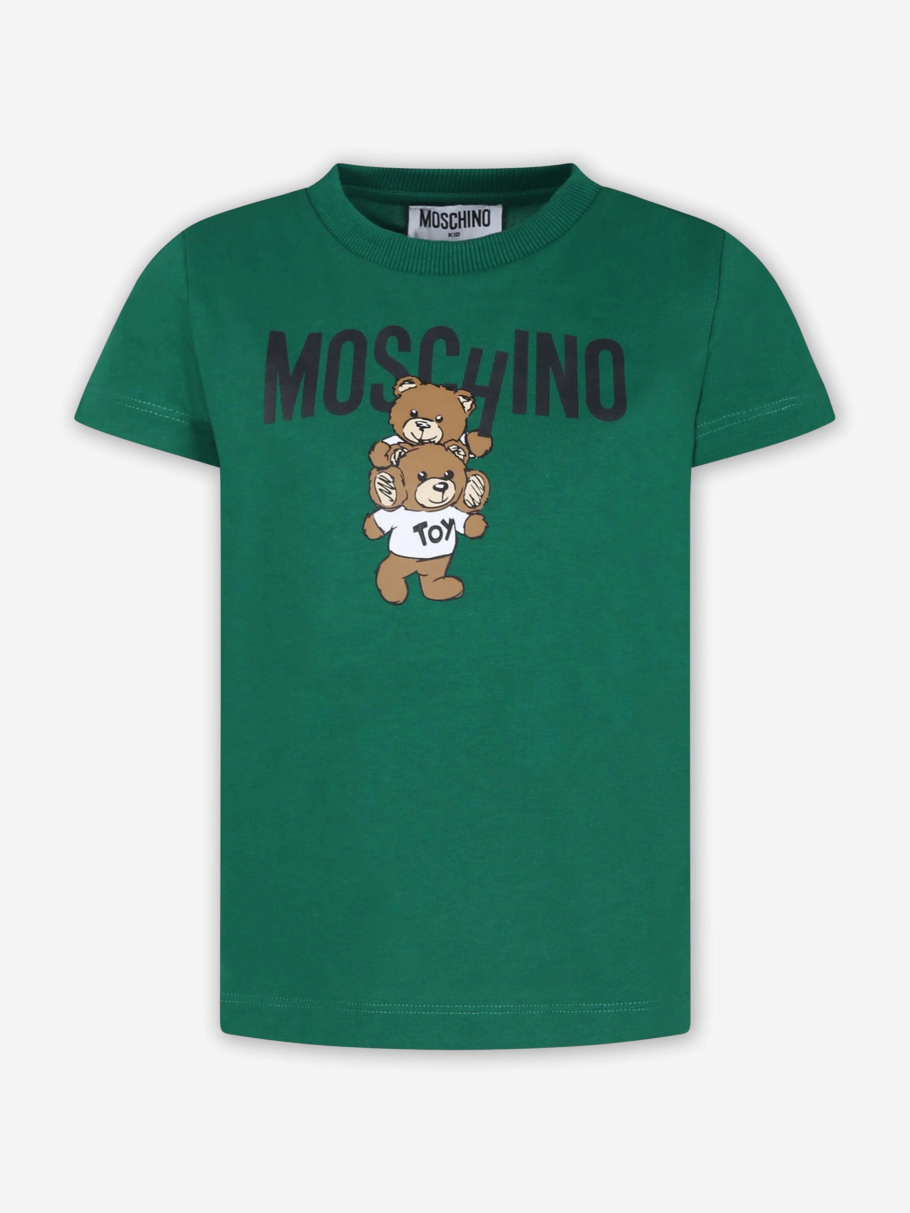 Kids Teddy Bear Logo T-Shirt in Green