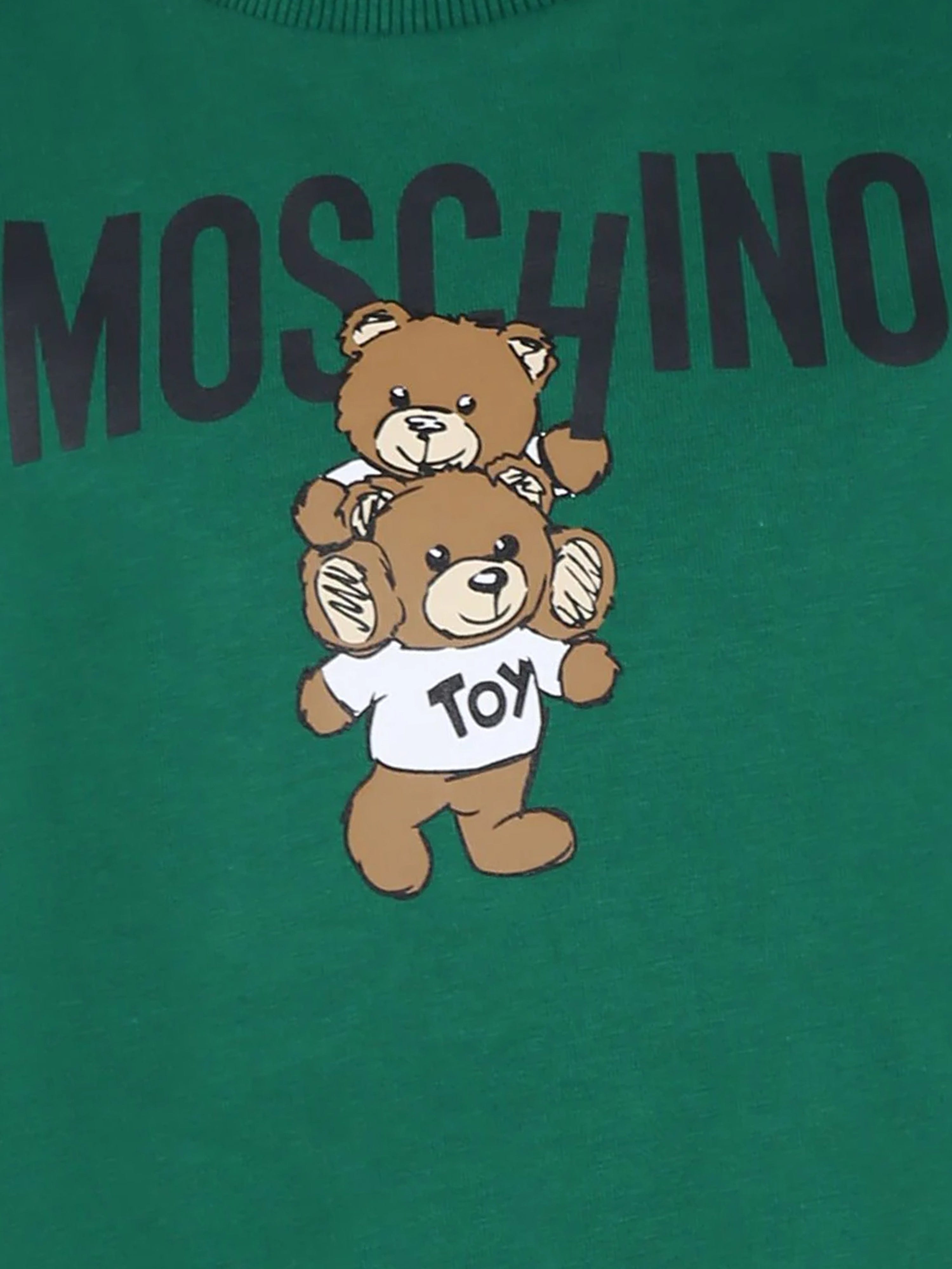 Kids Teddy Bear Logo T-Shirt in Green