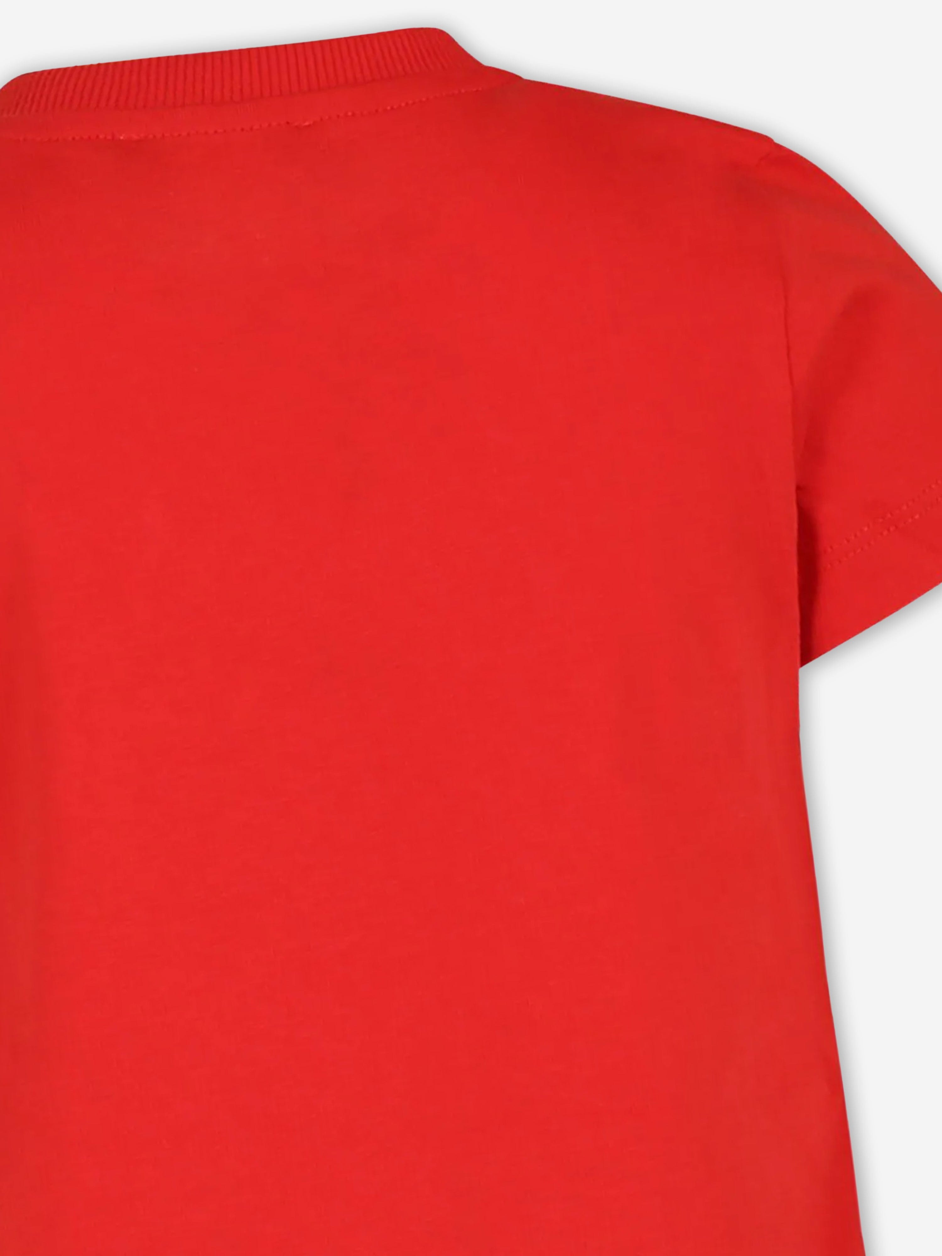 Moschino Kids Teddy Bear Logo T-Shirt in Red