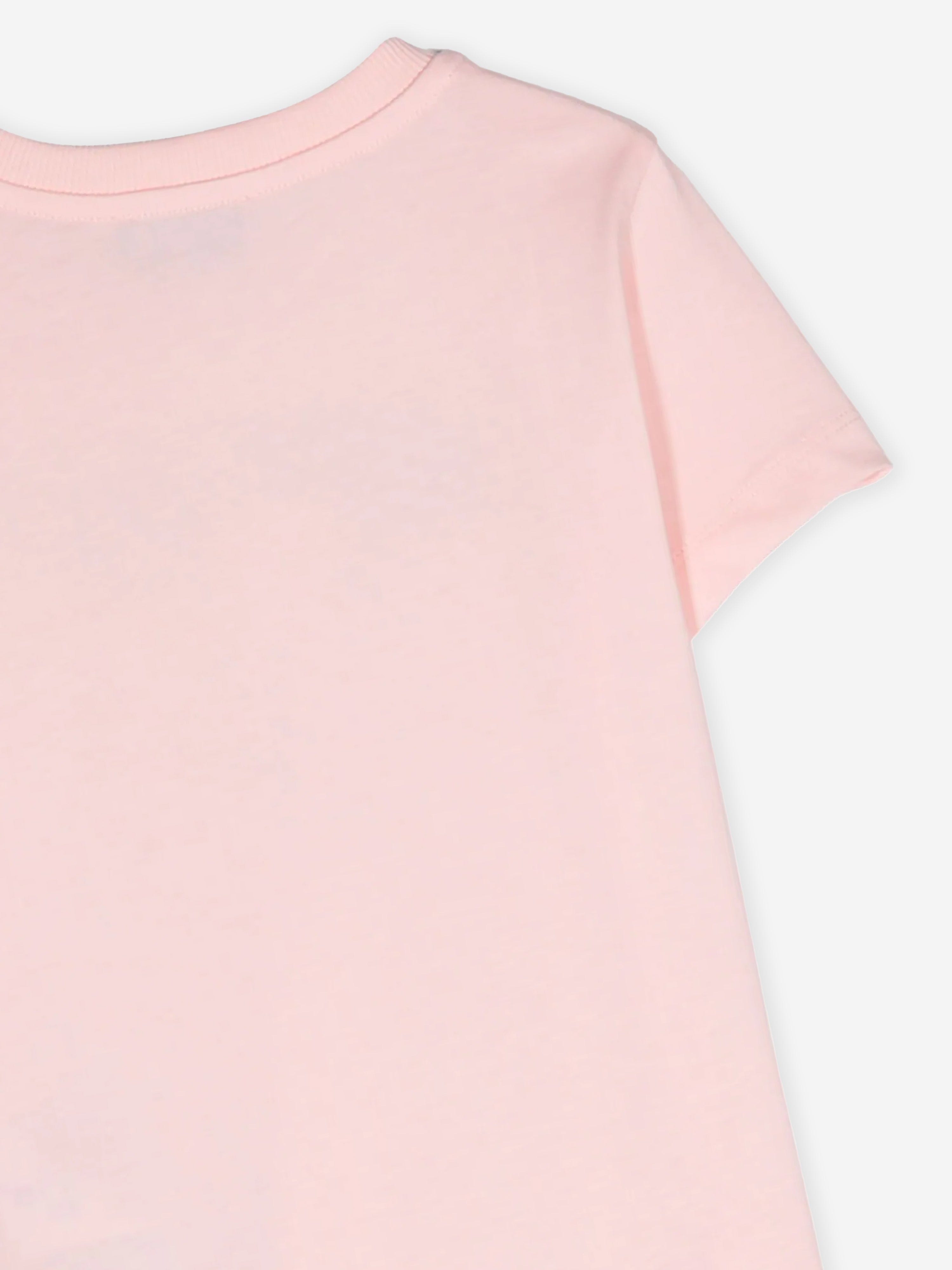 Girls Teddy Bear Logo T-Shirt in Pink