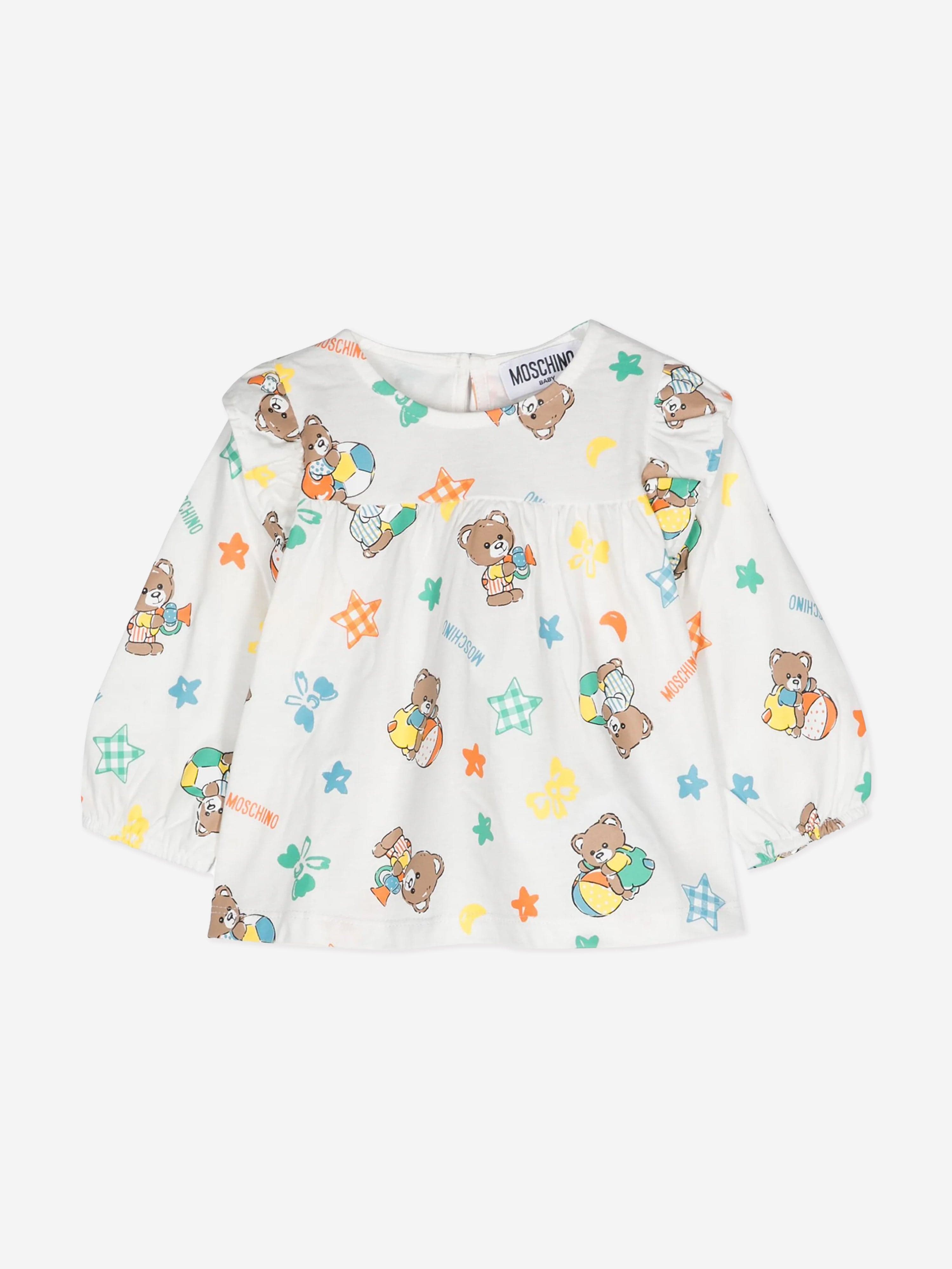 Moschino Baby Girls Bear Logo Leggings Set in Ivory