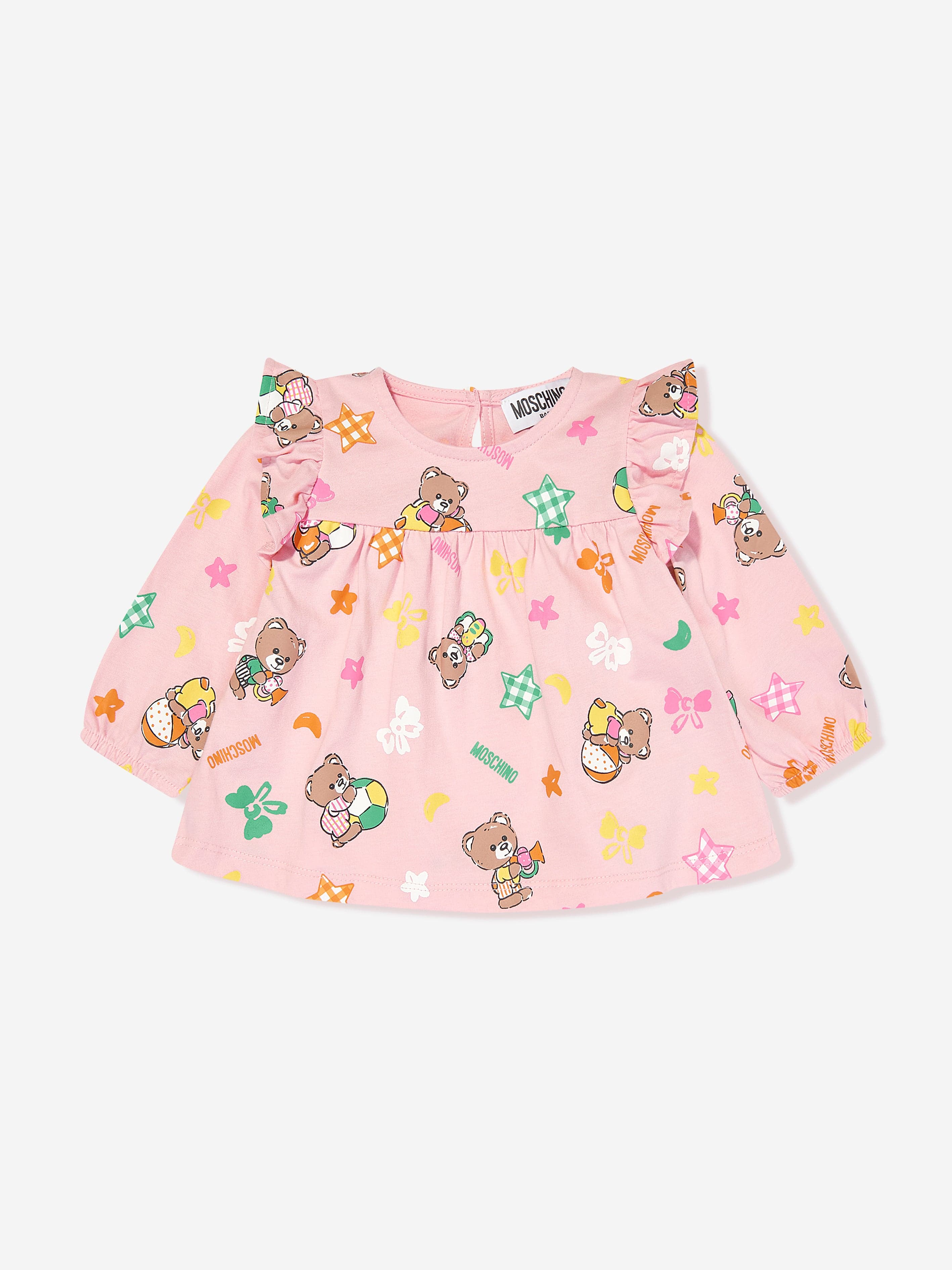 Baby Girls Bear Logo Leggings Set in Pink