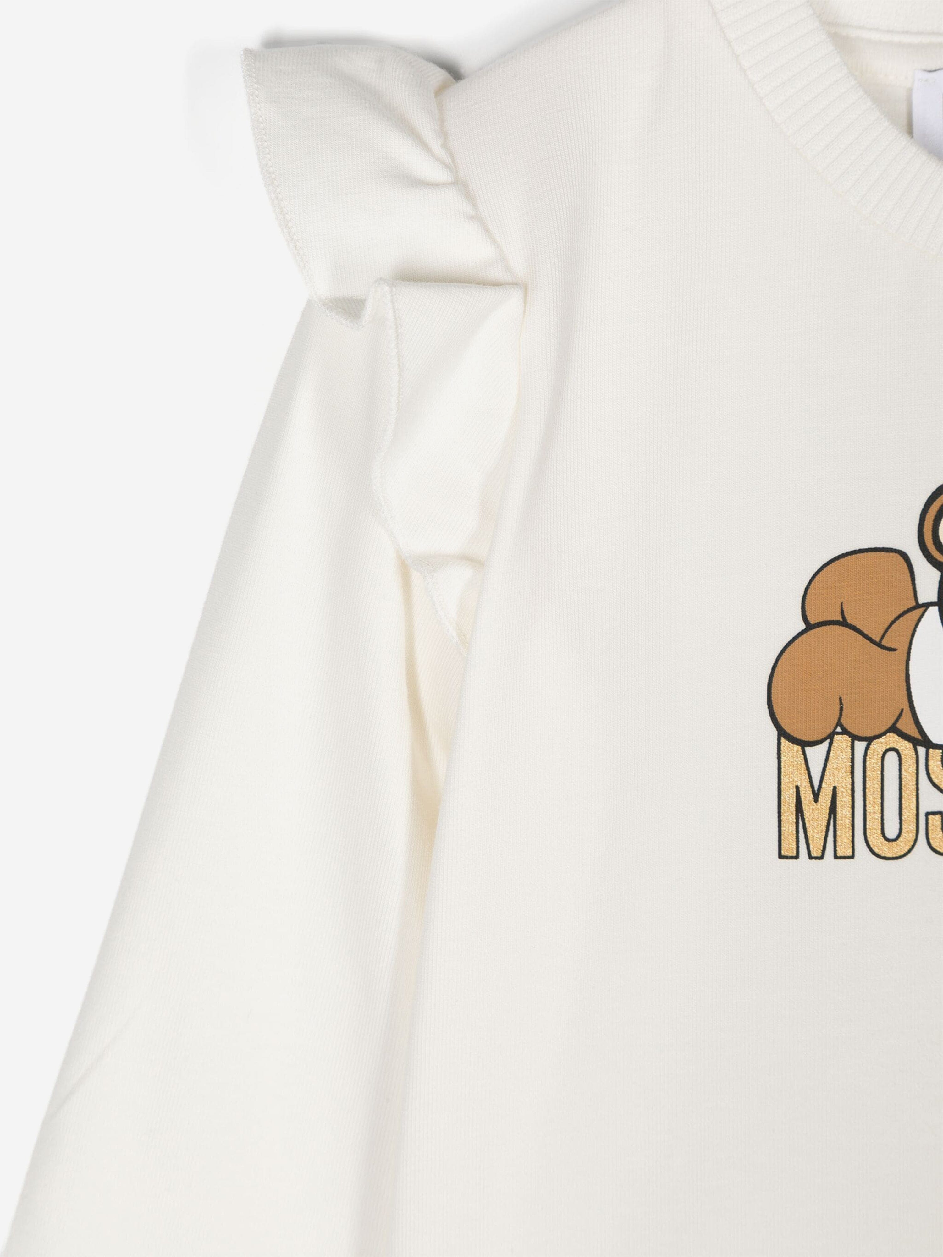 Baby Girls Long Sleeve Logo T-Shirt in Ivory
