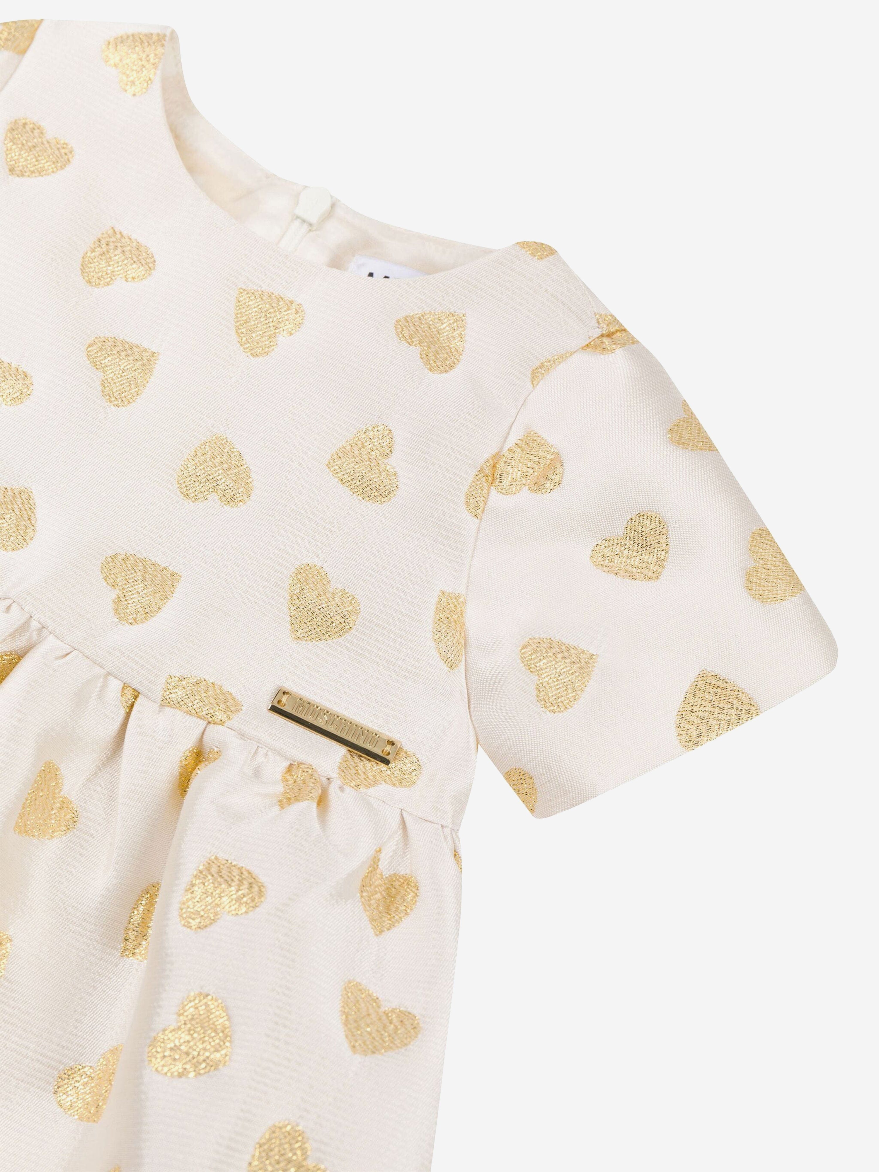 Baby Girls Hearts Dress in Ivory