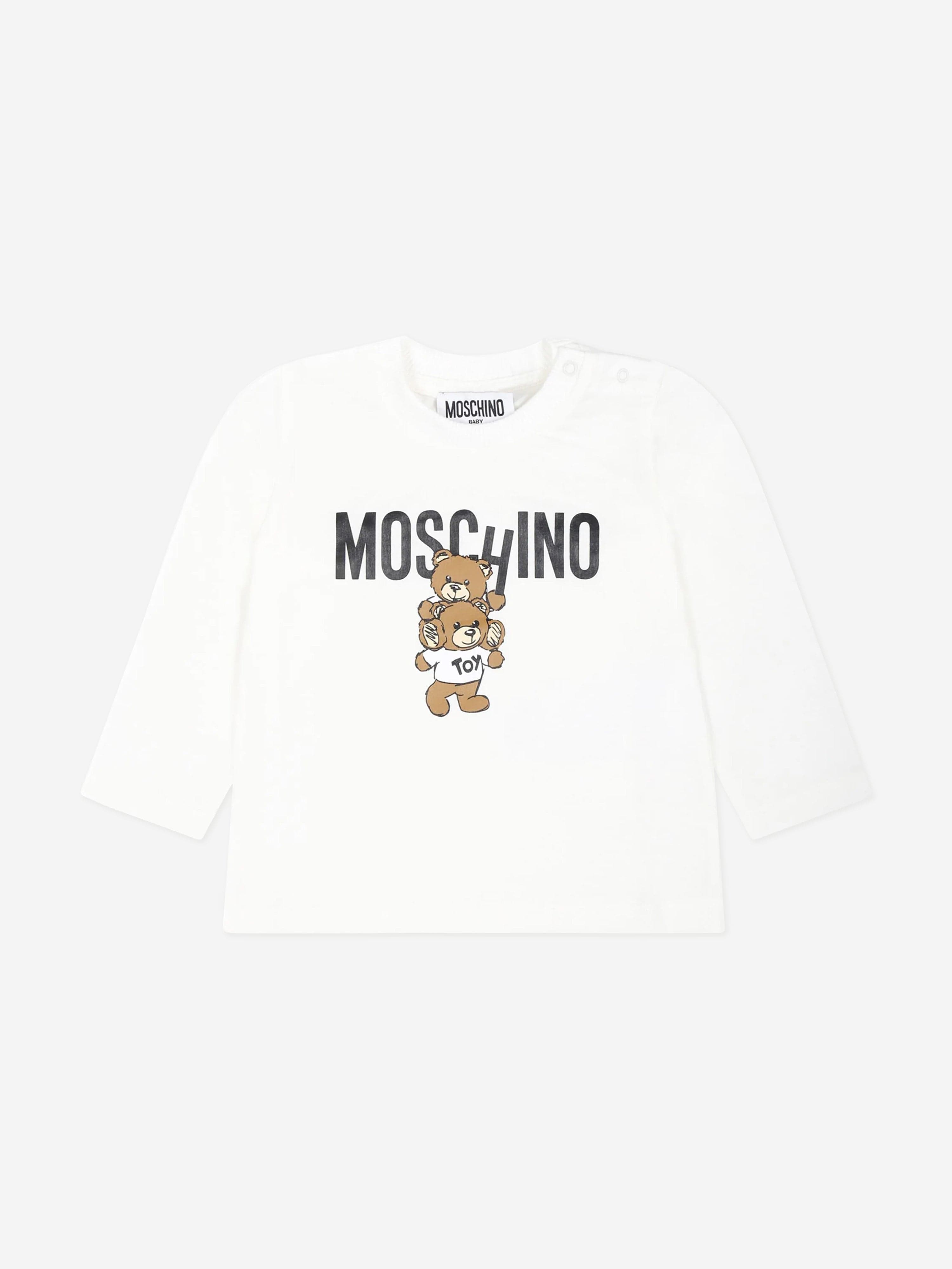 Baby Long Sleeve Logo T-Shirt in Ivory