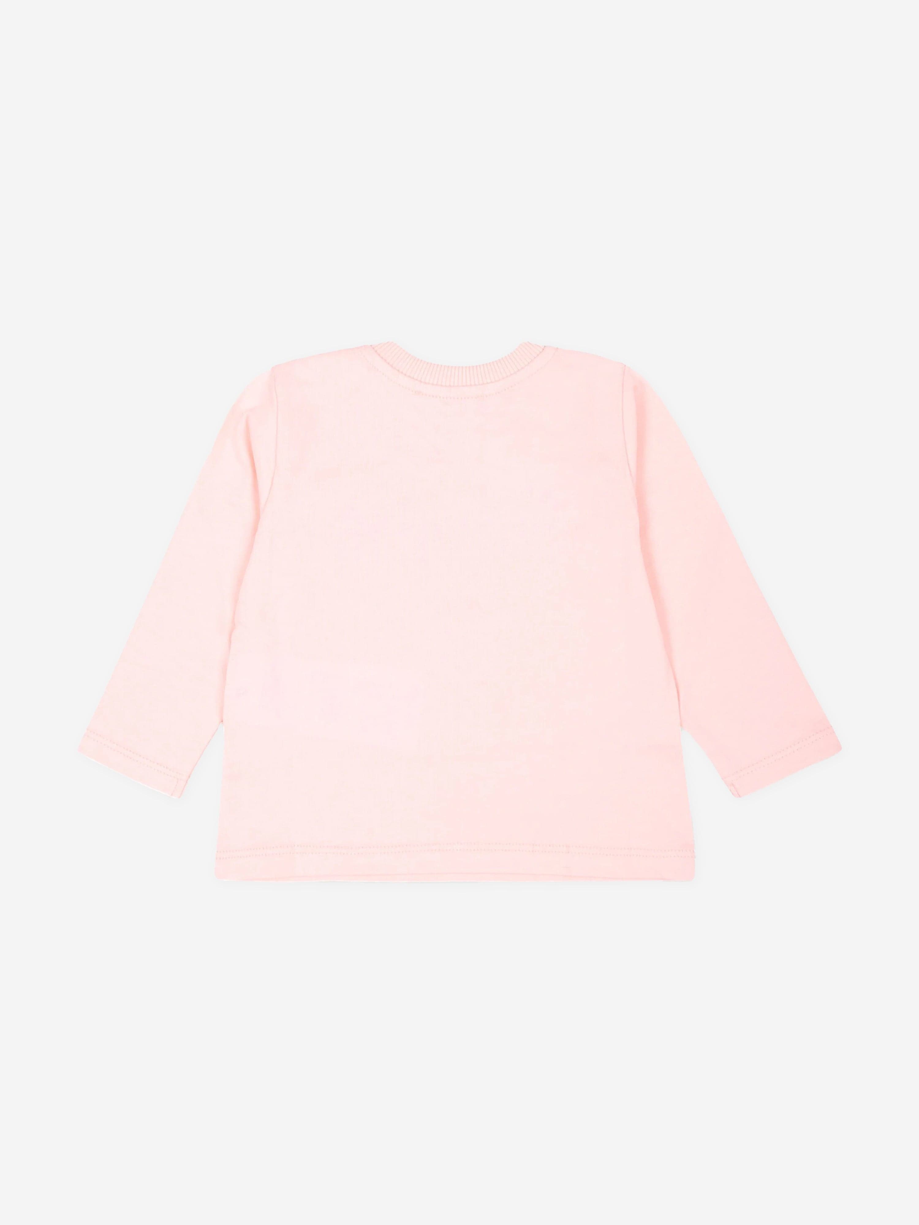 Baby Girls Long Sleeve Logo T-Shirt in Pink