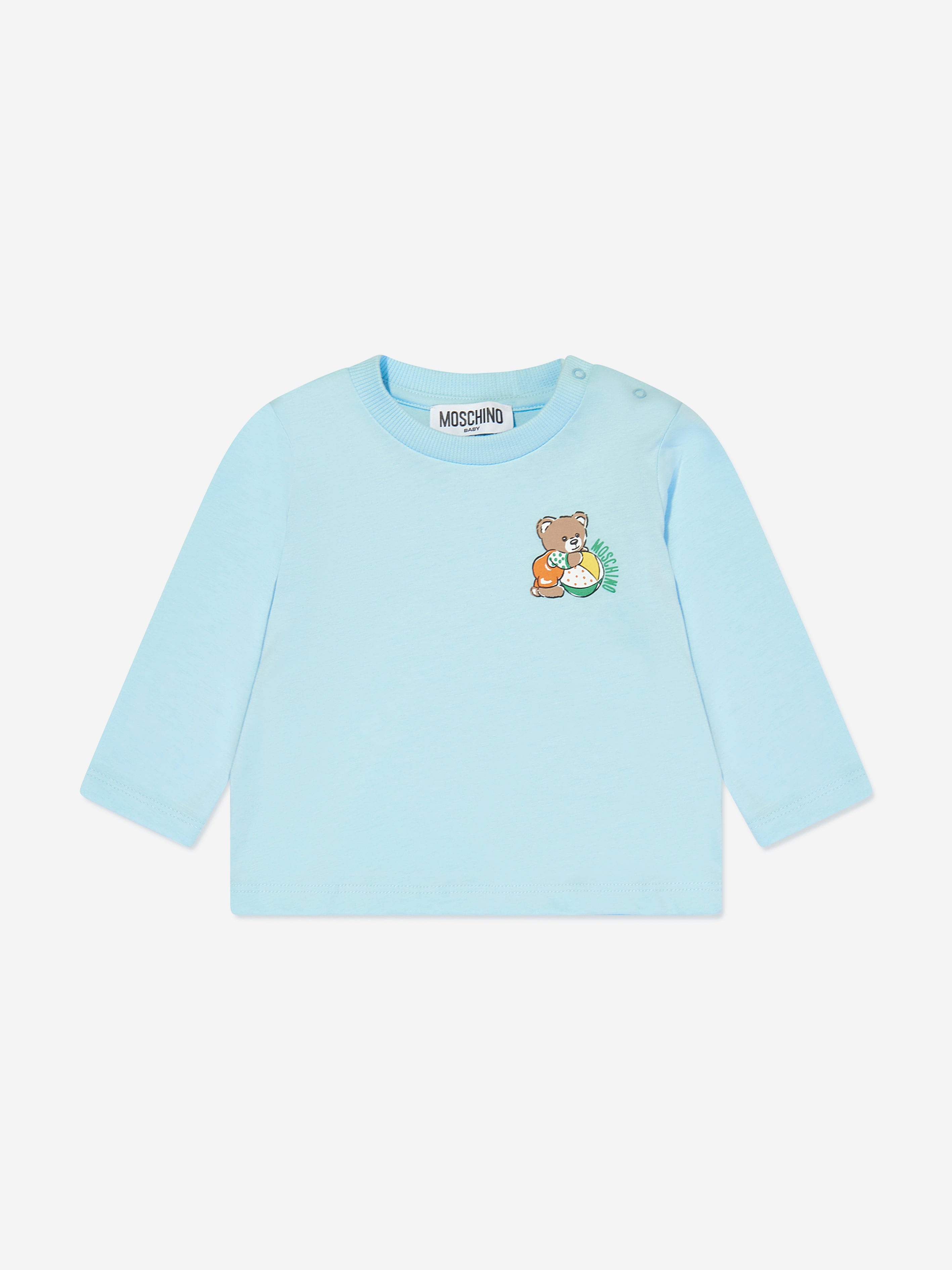 Baby Long Sleeve Bear T-Shirt in Blue