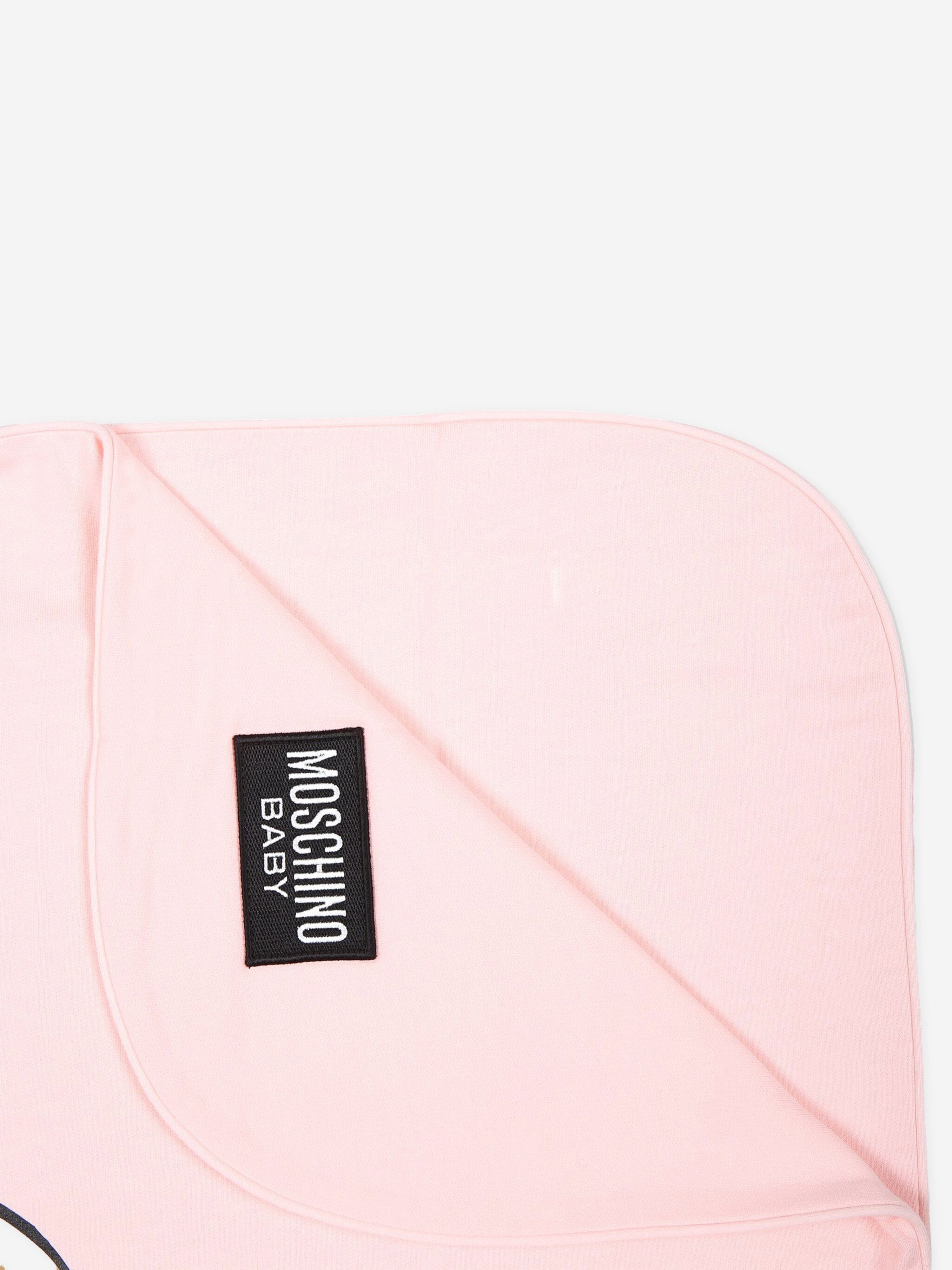 Baby Girls Bear Logo Blanket in Pink