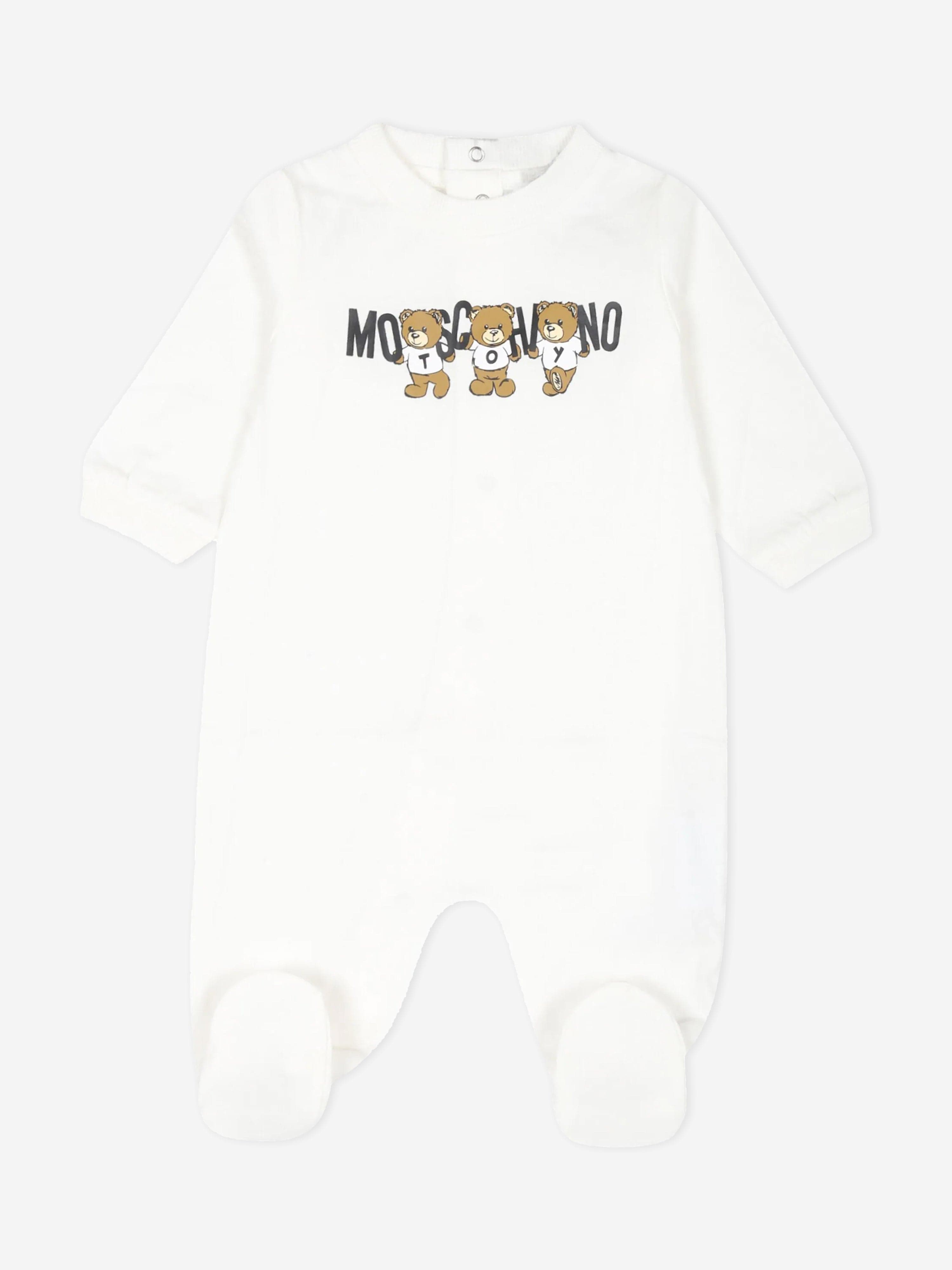 Baby Bear Logo Babygrow in Ivory