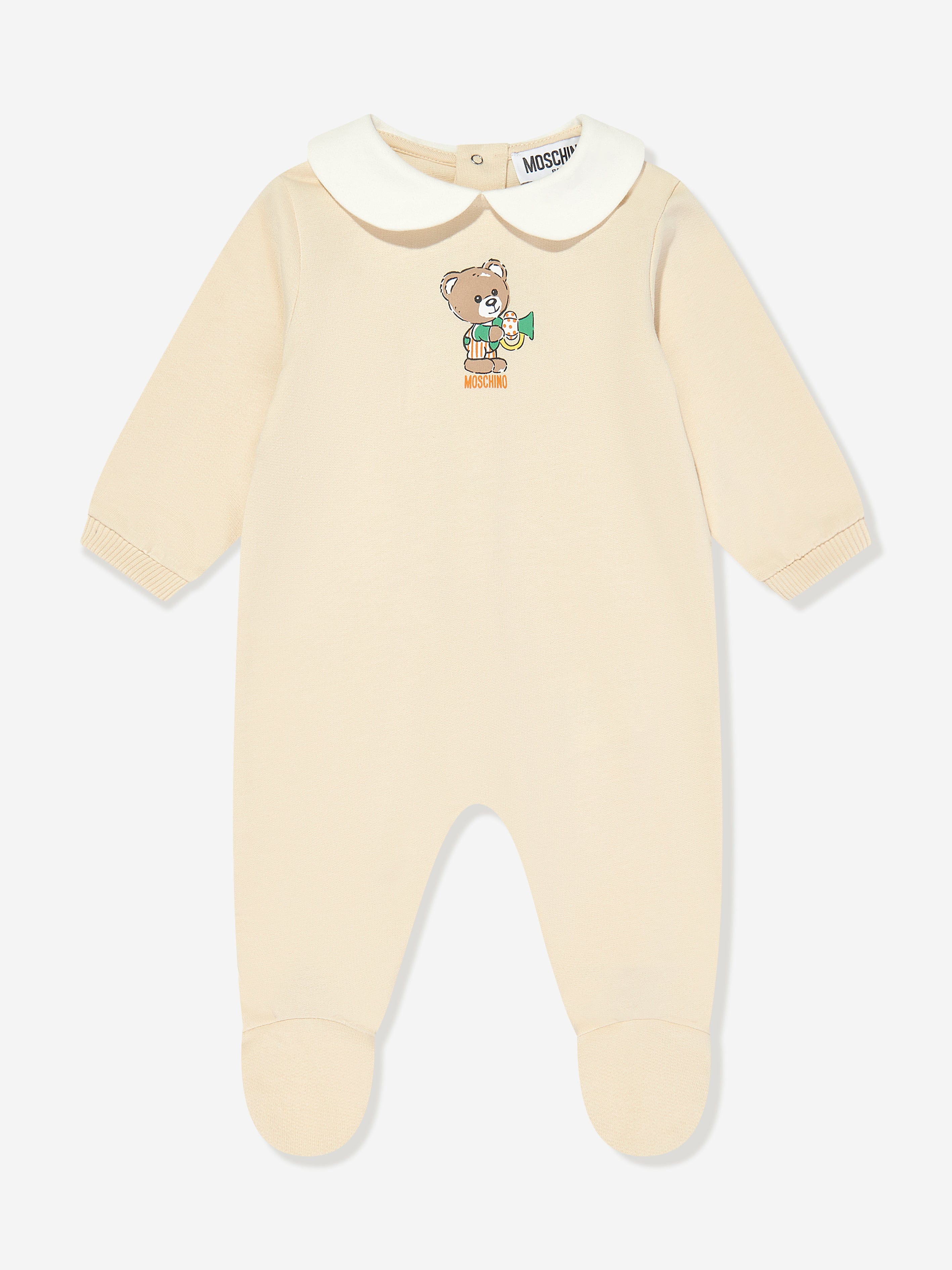 Moschino Baby Bear 2 Pack Babygrow Gift Set in Ivory